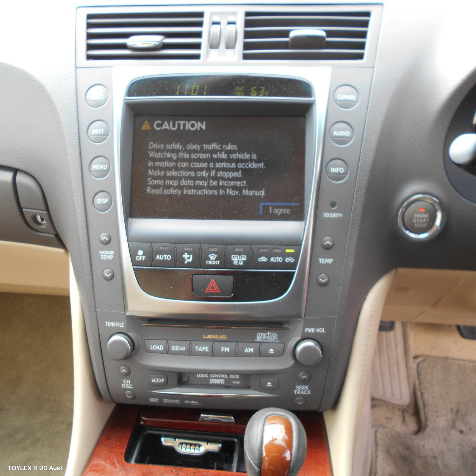 LEXUS GS 2008 Radio/Cd/Dvd/Sat/Tv 190 SERIES