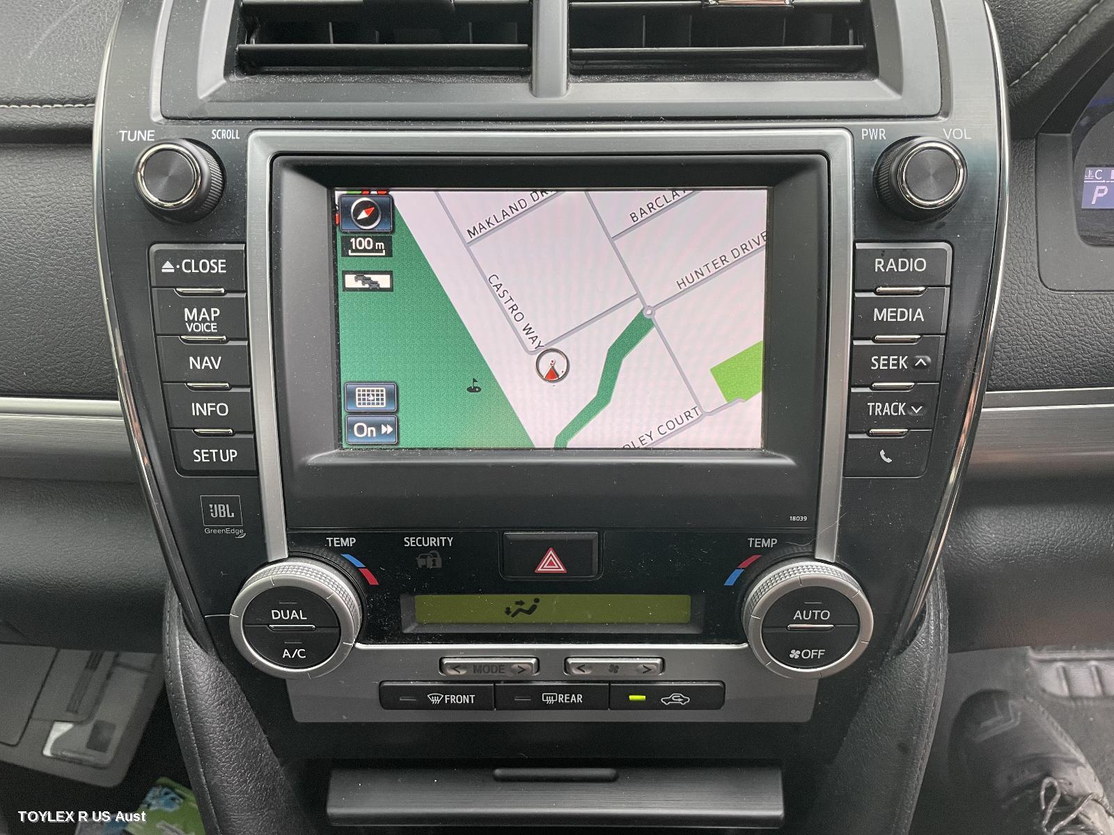 TOYOTA CAMRY 2012 Radio/Cd/Dvd/Sat/Tv 7in SAT NAV HEAD UNIT (P/N ON FACE 18039), ASV50/AVV50