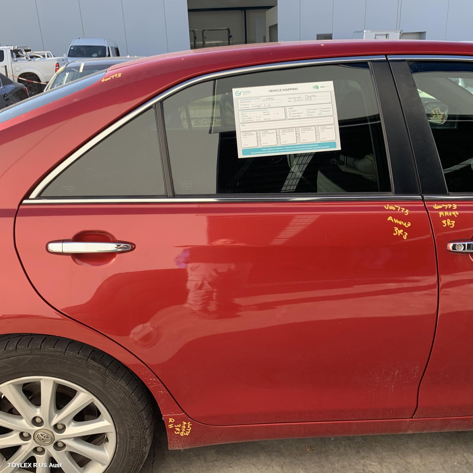 TOYOTA CAMRY 2011 Right Rear Door Sliding ACV40/AHV40, NON MOULD TYPE