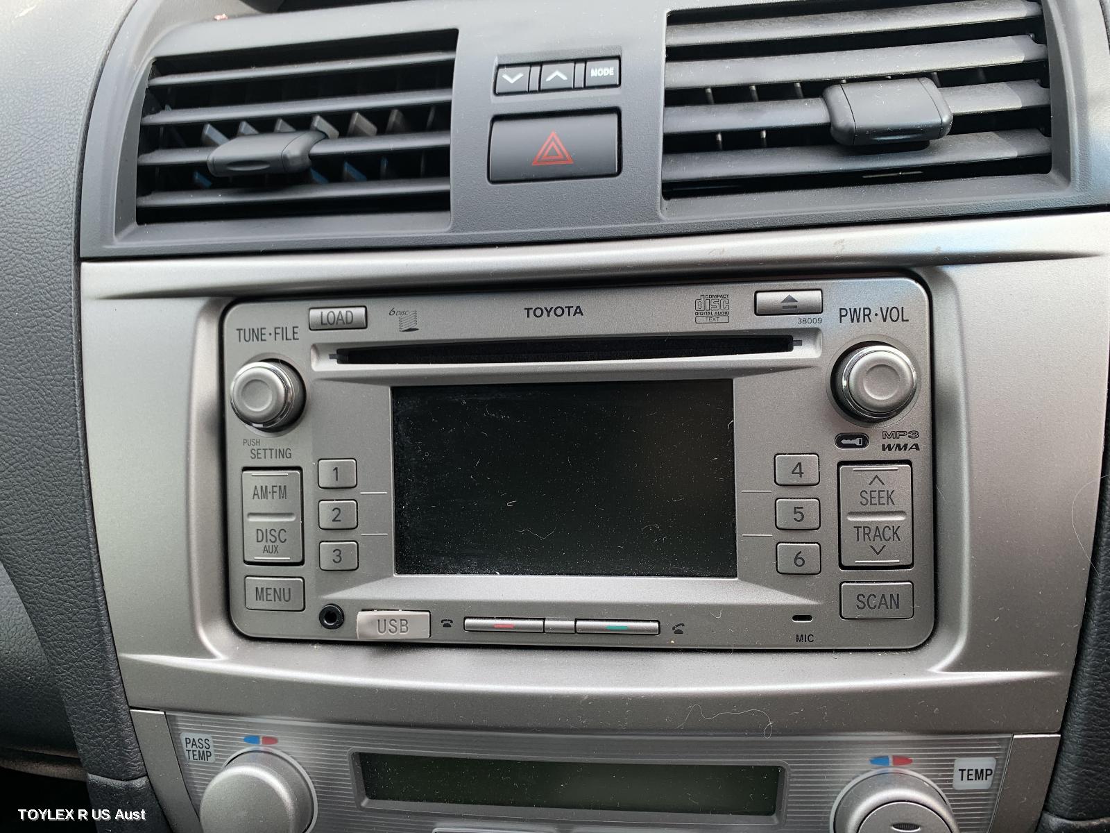 TOYOTA AURION 2010 Radio/Cd/Dvd/Sat/Tv CD STACKER-6 DISC, GSV40R, W/ BLUETOOTH & REVERSE CAMERA TYPE