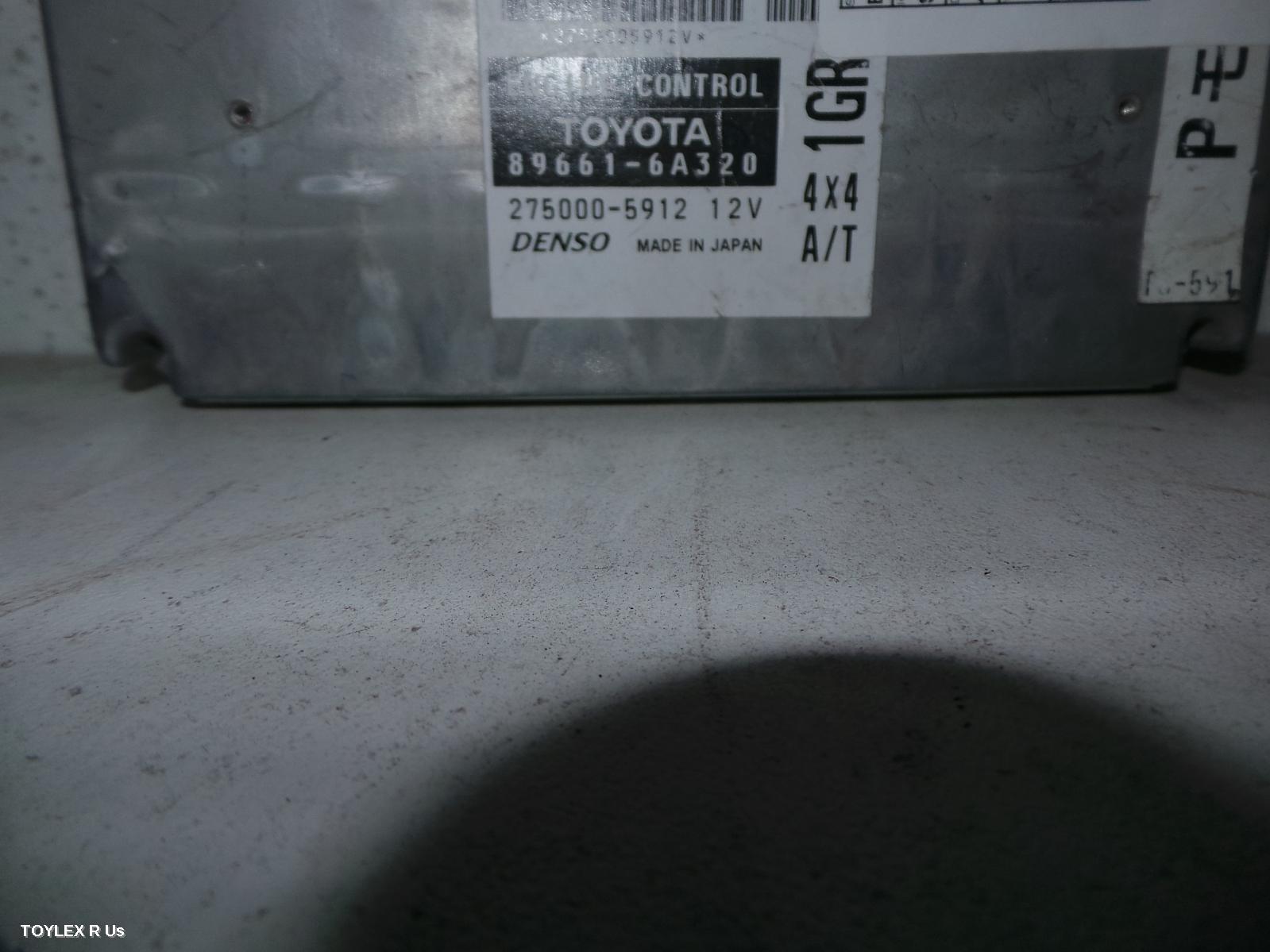 TOYOTA PRADO 2004 Ecu ENGINE ECU, 4.0, 1GR-FE, PETROL, AUTO, ECU ONLY, 120 SERIES, P/N 896616A320