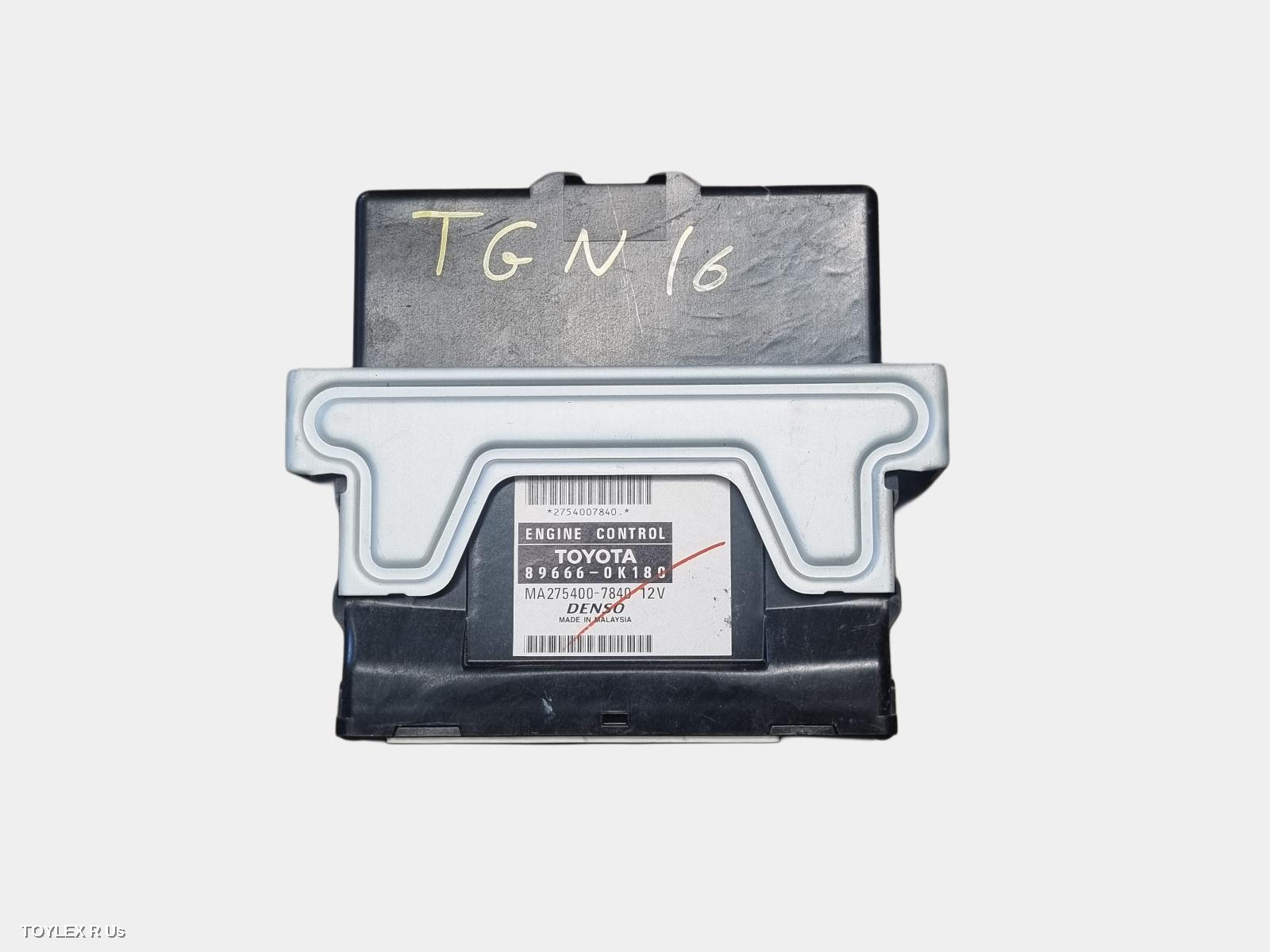 TOYOTA HILUX 2012 Ecu ENGINE ECU, 2.7, 2TR-FE, PETROL, AUTO, 2WD, P/N 896660K180, ECU ONLY