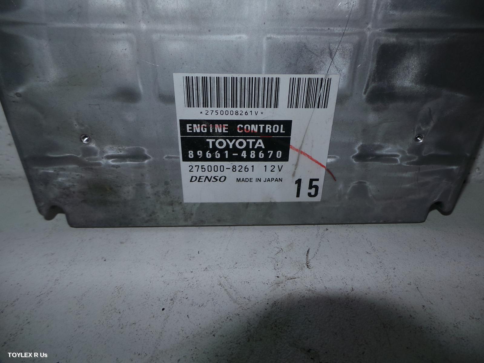 TOYOTA KLUGER 2003 Ecu ENGINE ECU, 3.3, 3MZ-FE, MCU28R, 89661-48670, SEC SET (ECU/IMM/READER/KEY)