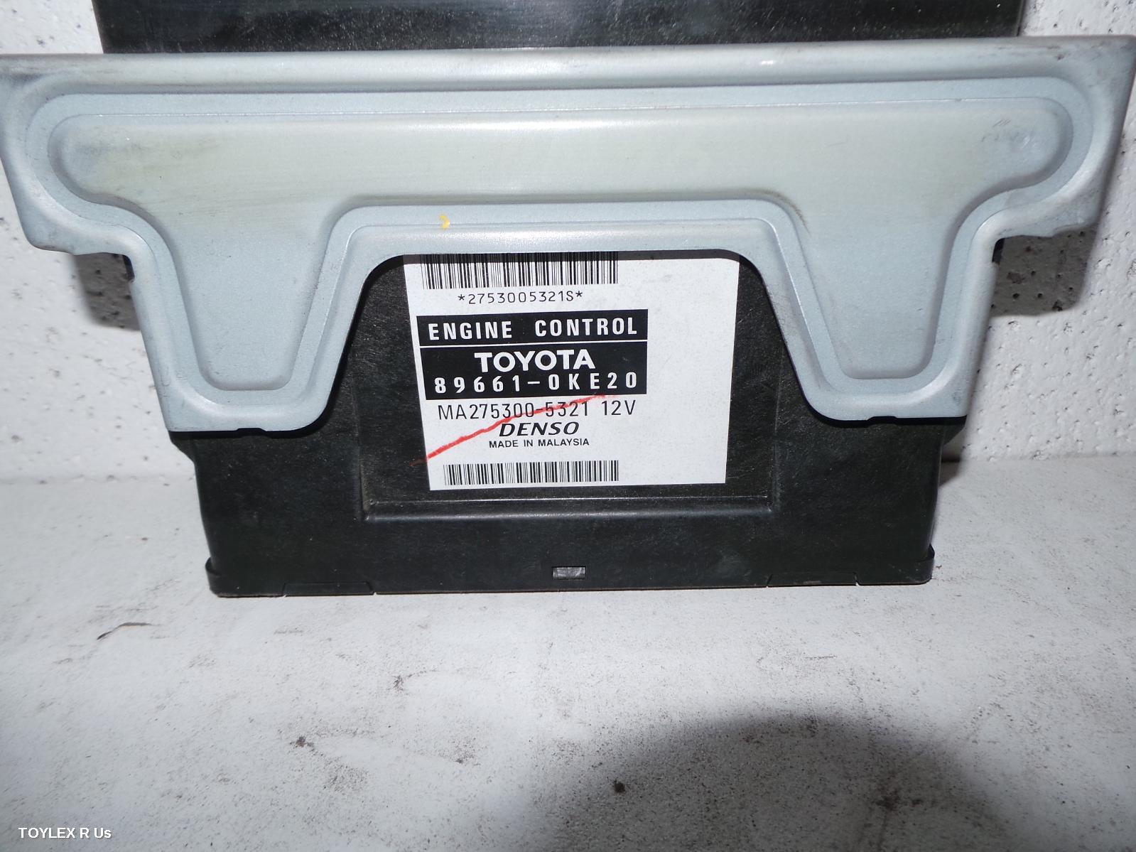 TOYOTA HILUX 2007 Ecu ENGINE ECU, 2.7, 2TR-FE, PETROL, MANUAL, P/N 89661-0KE20, ECU ONLY