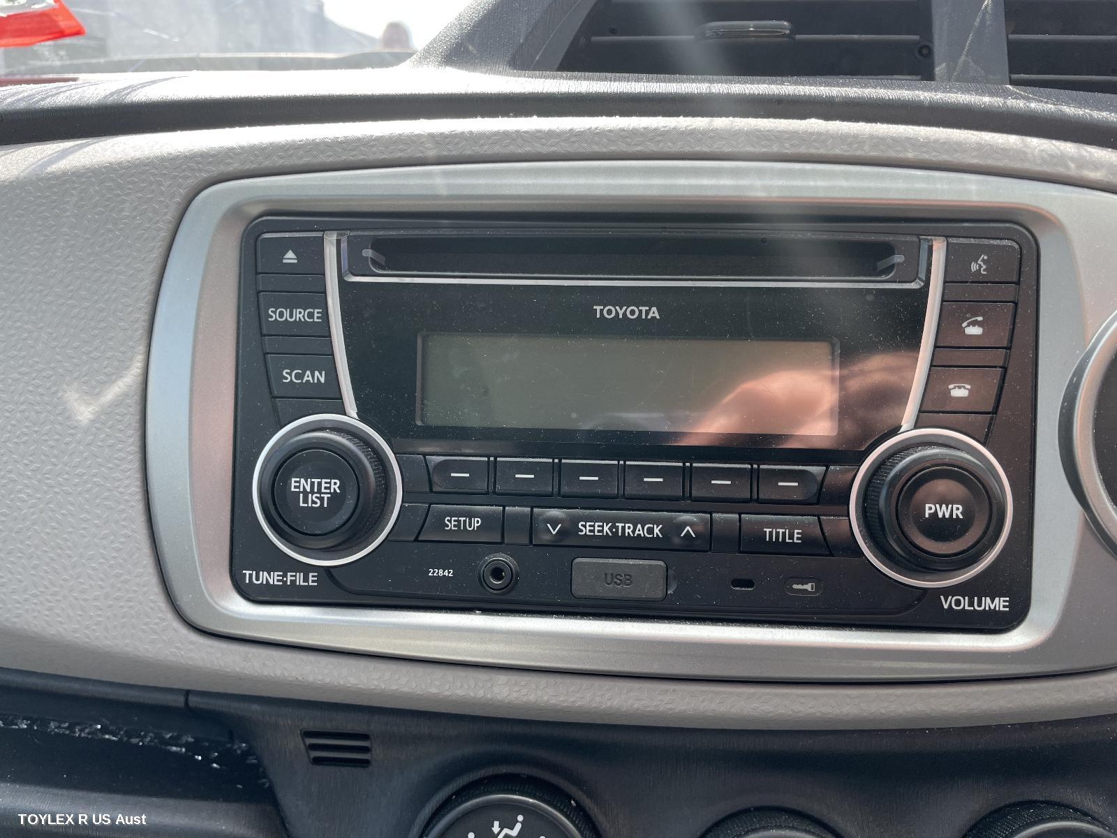 TOYOTA YARIS 2013 Radio/Cd/Dvd/Sat/Tv SINGLE DISC CD PLAYER (P/N ON FACE 22842), NCP13#