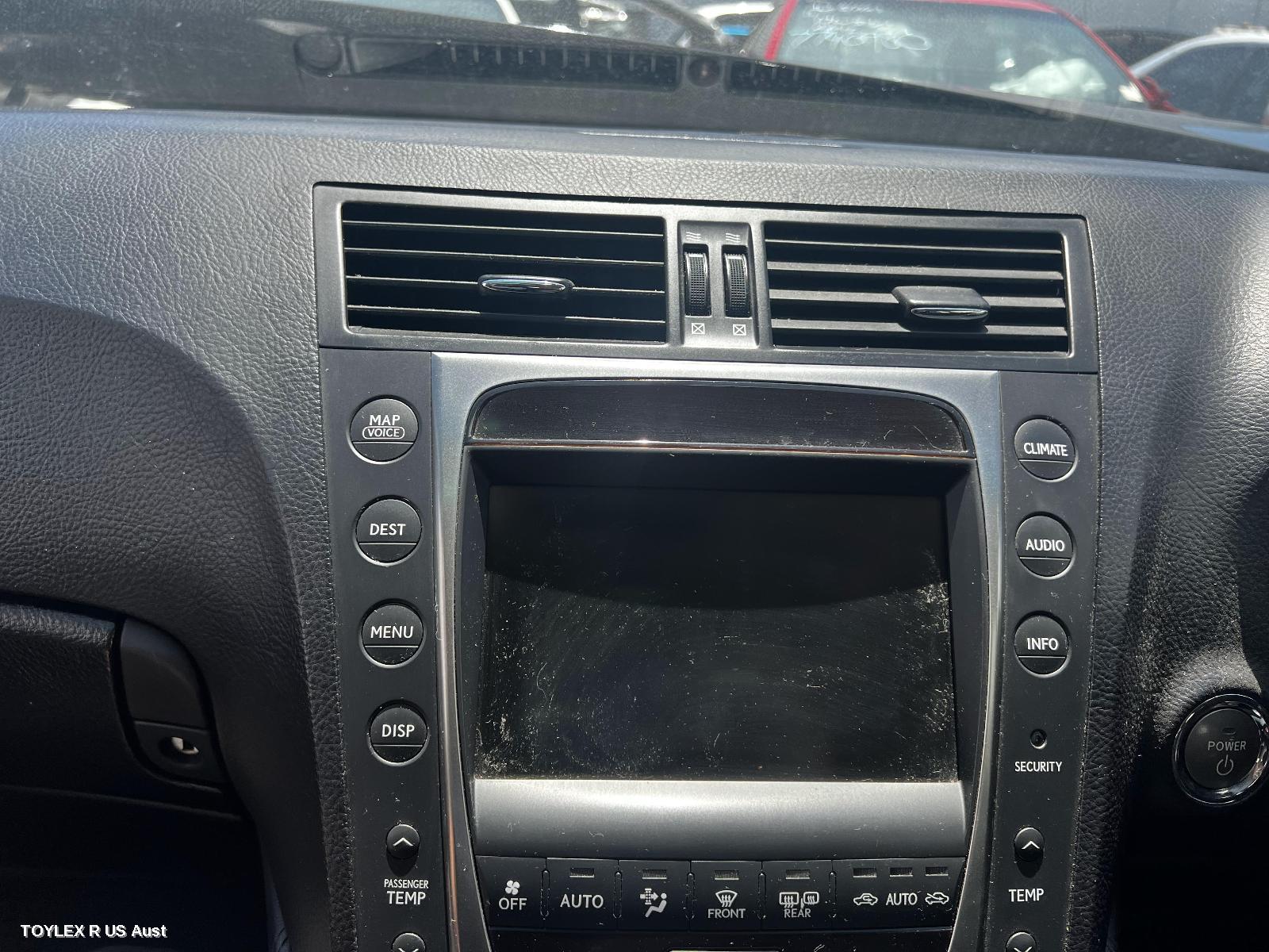 LEXUS GS 2008 Radio/Cd/Dvd/Sat/Tv 190 SERIES, HEAD UNIT, W/ DISPLAY UNIT, W/ SAT NAV TYPE, 7-BUTTON TYPE