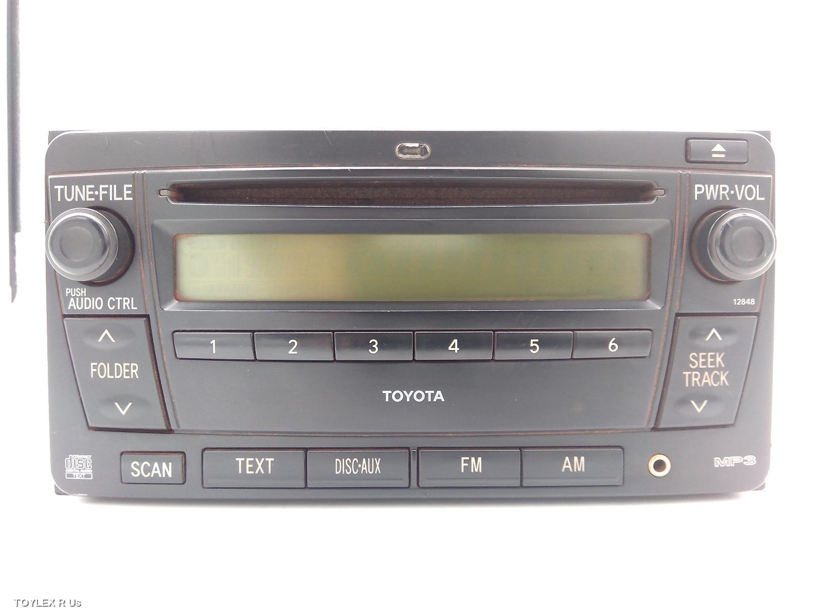 TOYOTA HIACE 2007 Radio/Cd/Dvd/Sat/Tv SINGLE DISC CD PLAYER (P/N ON FACE 12848), TRH/KDH
