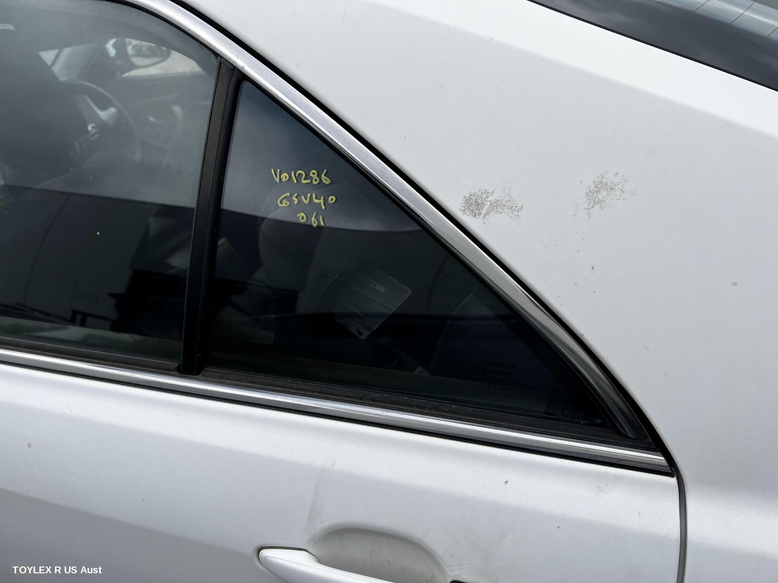 TOYOTA AURION 2009 Left Rear 1/4 Door Glass GSV40R