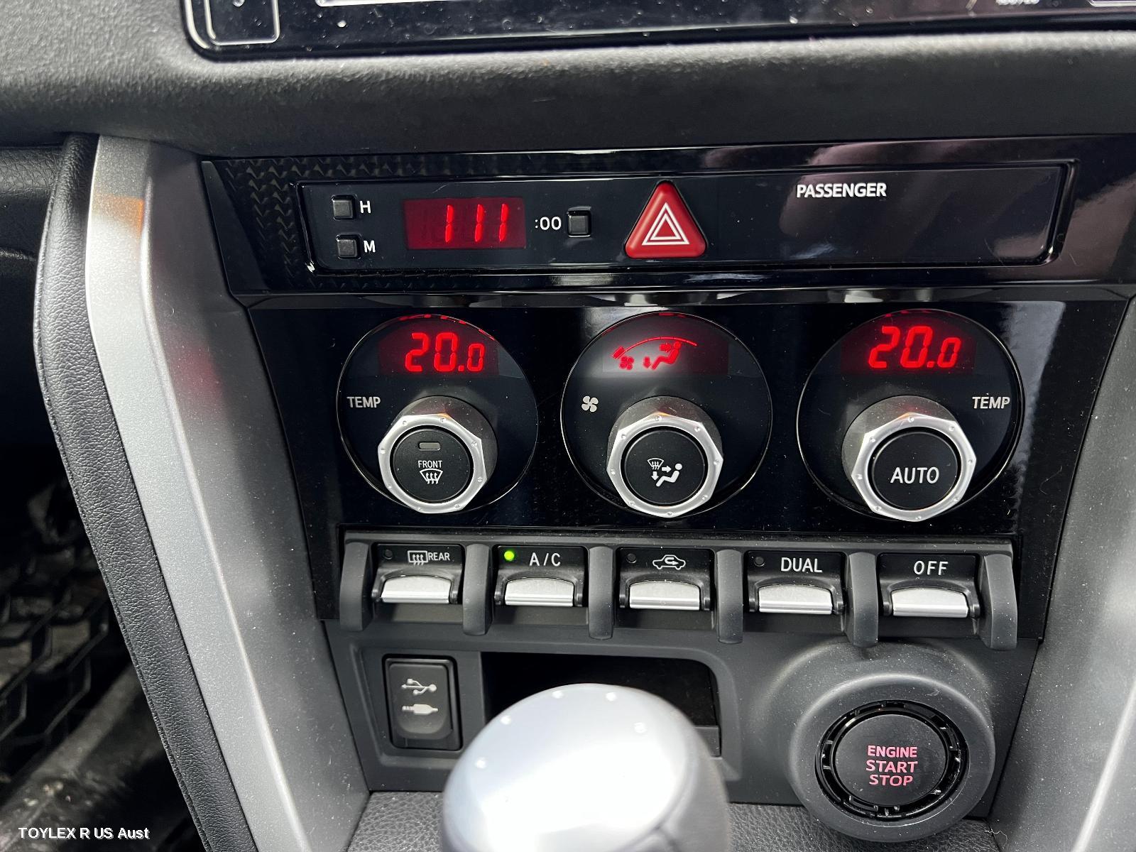 TOYOTA 86 2020 Heater/Ac Controls ZN6, DUAL ZONE CLIMATE CONTROL TYPE, GTS/BLACKLINE