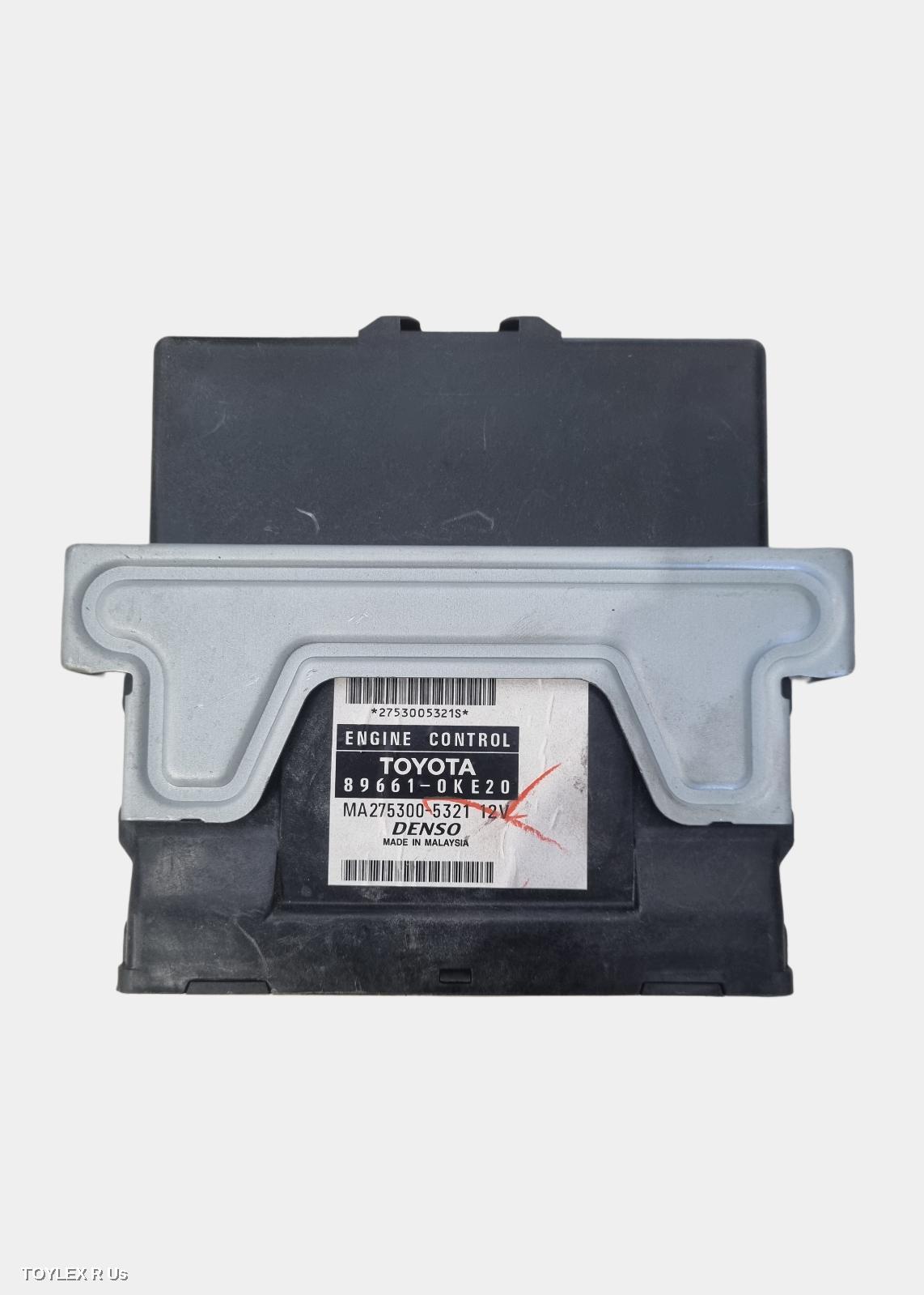 TOYOTA HILUX 2011 Ecu ENGINE ECU, 2.7, 2TR-FE, PETROL, MANUAL, P/N 89661-0KE20, ECU ONLY