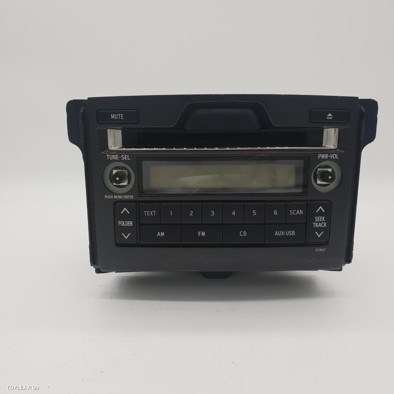 TOYOTA PRADO 2010 Radio/Cd/Dvd/Sat/Tv SINGLE DISC CD PLAYER (P/N ON FACE P2867), 150 SERIES