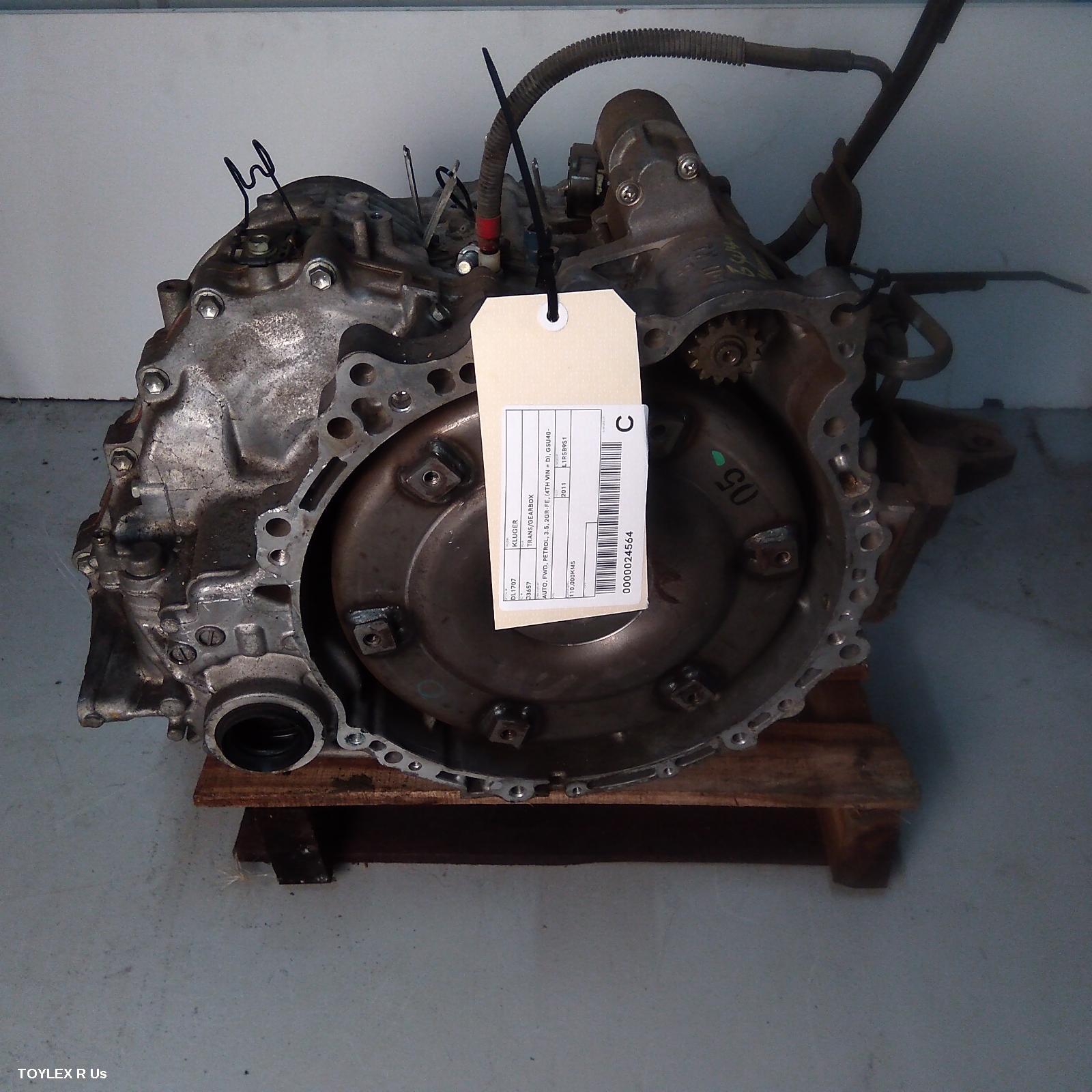 TOYOTA KLUGER 2011 Trans/Gearbox AUTO, FWD, PETROL, 3.5, 2GR-FE, (4TH VIN = D), GSU40-GSU45