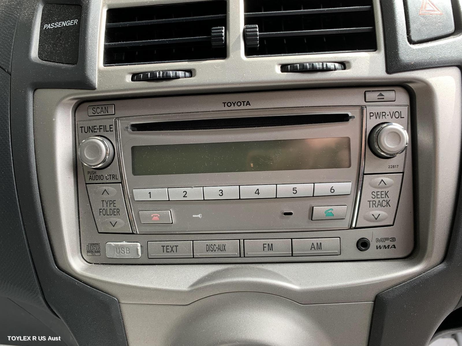 TOYOTA YARIS 2010 Radio/Cd/Dvd/Sat/Tv SINGLE DISC CD PLAYER (P/N ON FACE 22817), NCP9#