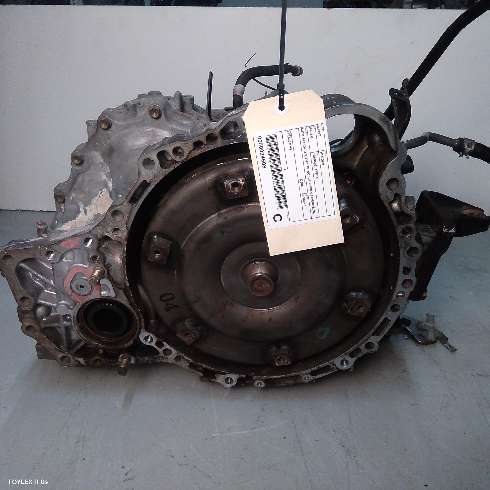 TOYOTA KLUGER 2005 Trans/Gearbox AUTO, PETROL, 3.3, 3MZ-FE, NO TRANSFER-GEARDRIVE, W/ VSC TYPE, MCU28R