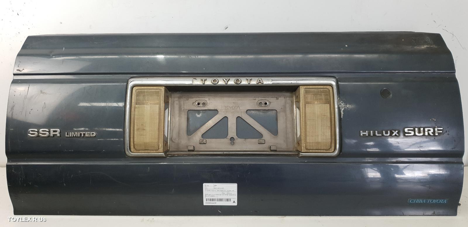 TOYOTA SURF 1995 Bootlid/Tailgate TAILGATE, N120/N130, NON SPARE WHEEL CARRIER TYPE