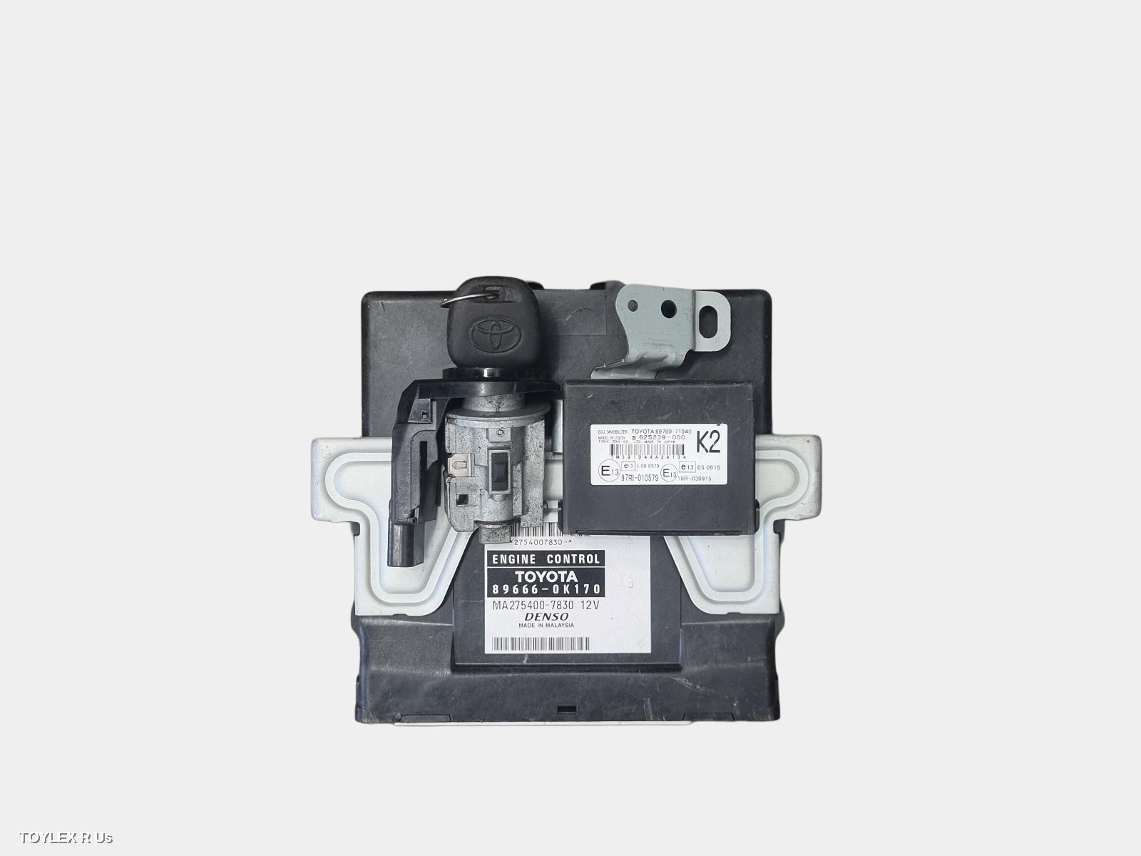 TOYOTA HILUX 2012 Ecu ENGINE ECU, 2.7, 2TR-FE, PETROL, MANUAL, 2WD, P/N 896660K170, SEC SET (ECU/IMM/READER/KEY)