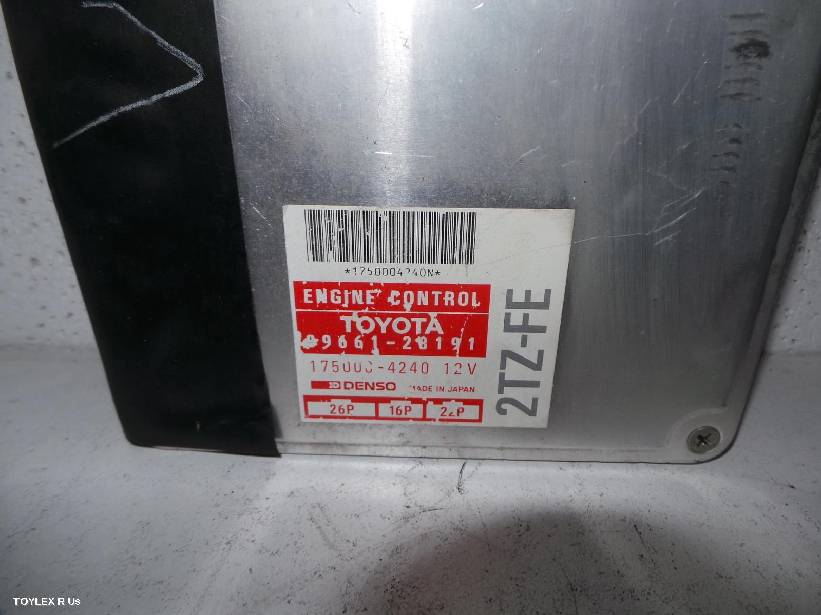 TOYOTA TARAGO, Ecu, ENGINE ECU, 2.4, 2TZ, AUTO T/M TYPE, ECU ONLY, TCR10, 09/90-05/00