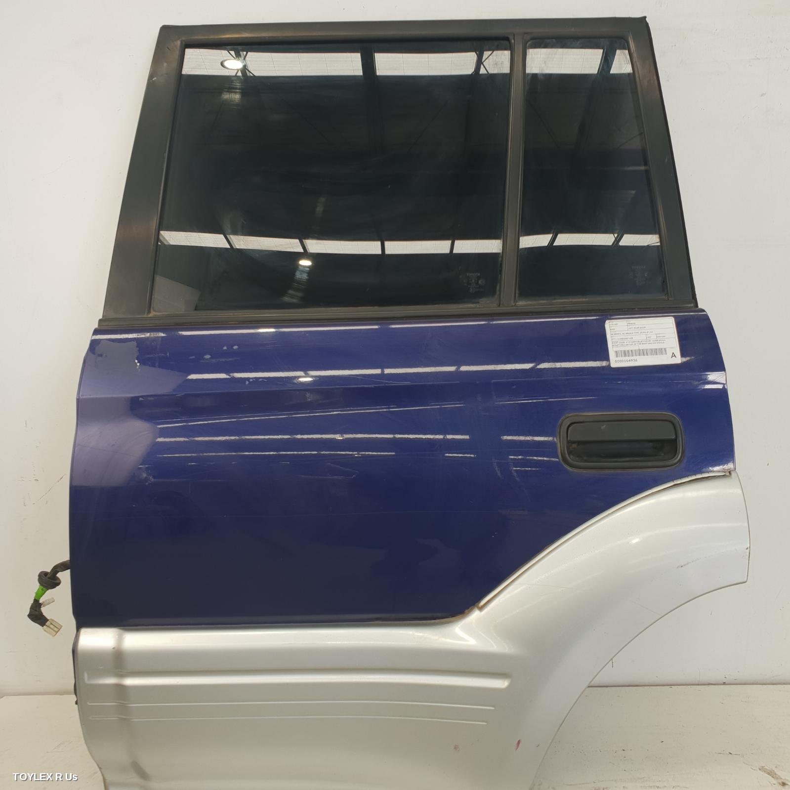 TOYOTA PRADO 1997 Left Rear Door/Sliding 95 SERIES, W/ MOULD TYPE