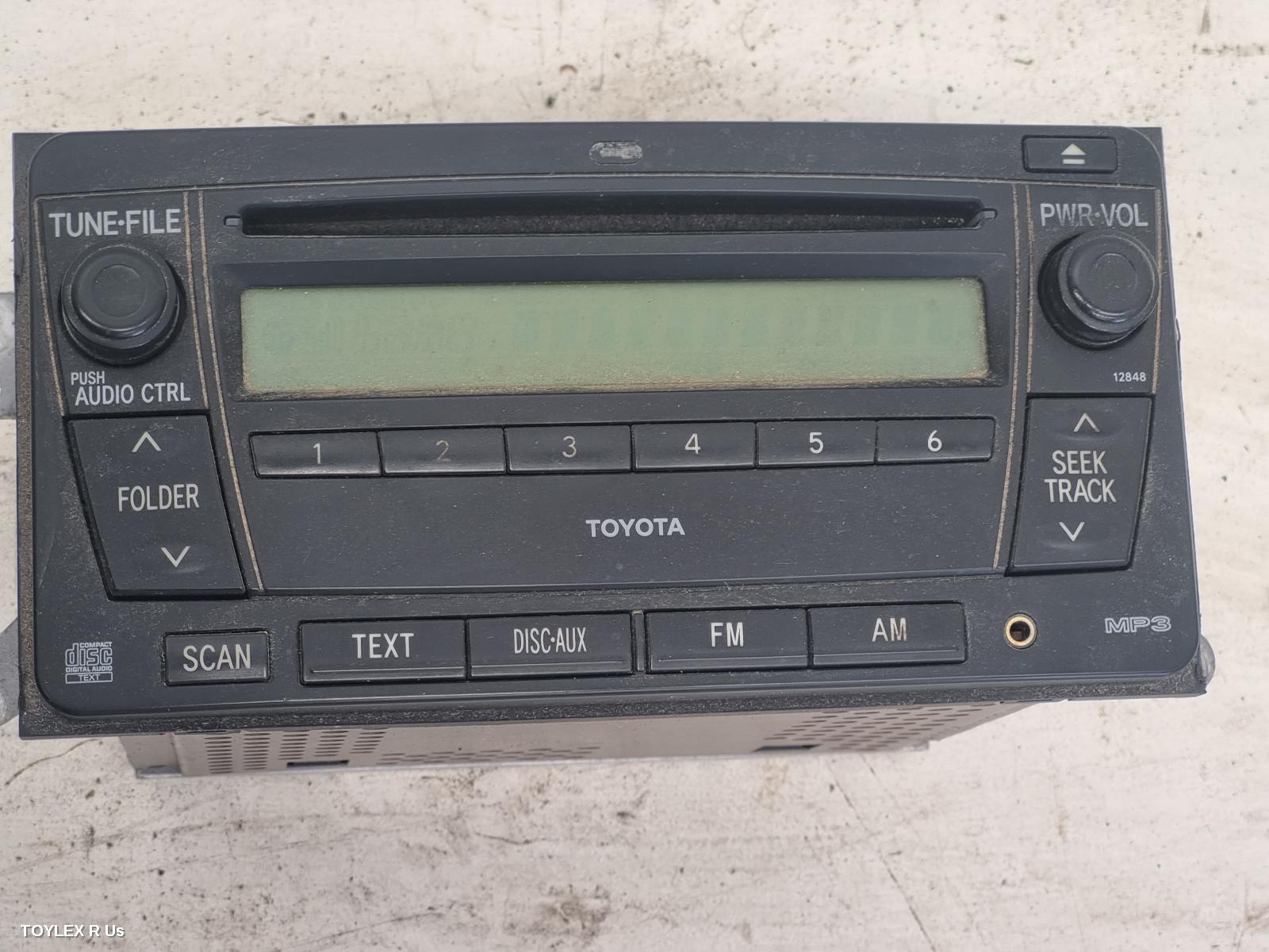 TOYOTA HILUX 2007 Radio/Cd/Dvd/Sat/Tv SINGLE DISC CD PLAYER (P/N ON FACE 12848)