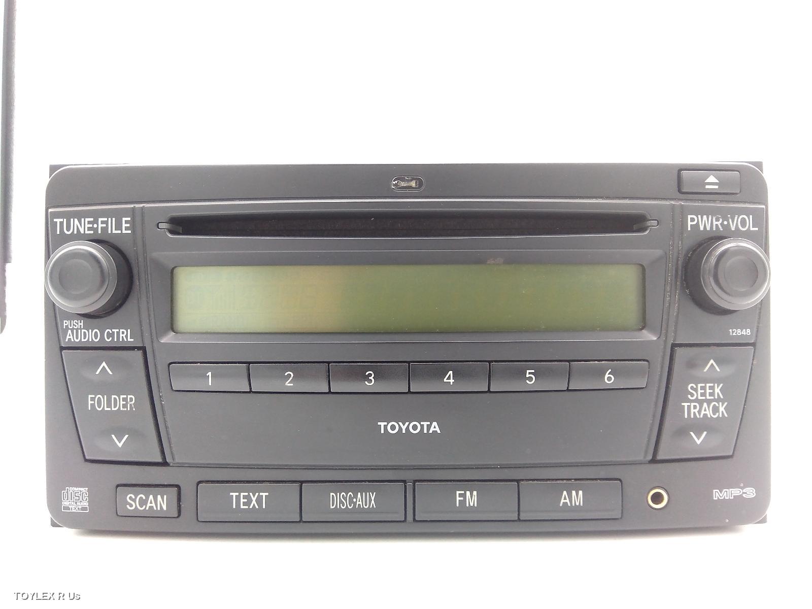 TOYOTA HIACE 2007 Radio/Cd/Dvd/Sat/Tv SINGLE DISC CD PLAYER (P/N ON FACE 12848), TRH/KDH
