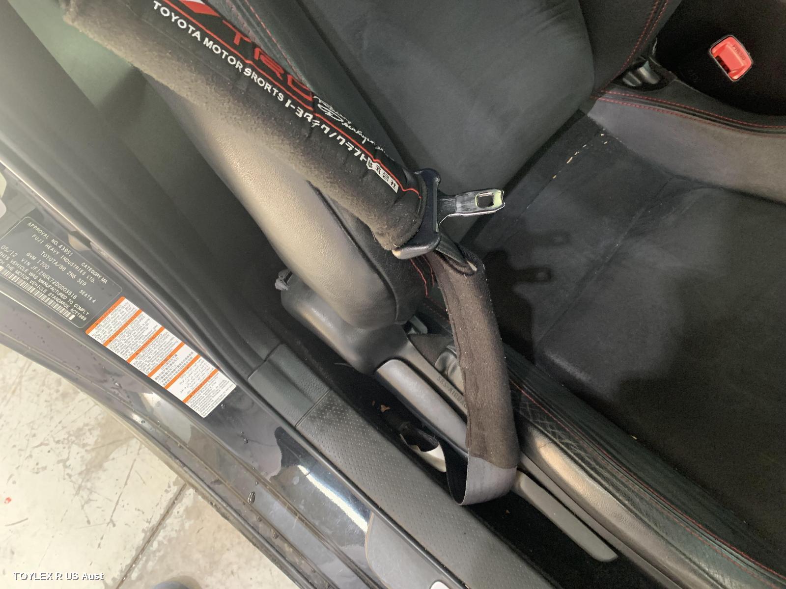 TOYOTA 86 2012 Seatbelt/Stalk RH FRONT, SEAT BELT ONLY, ZN6