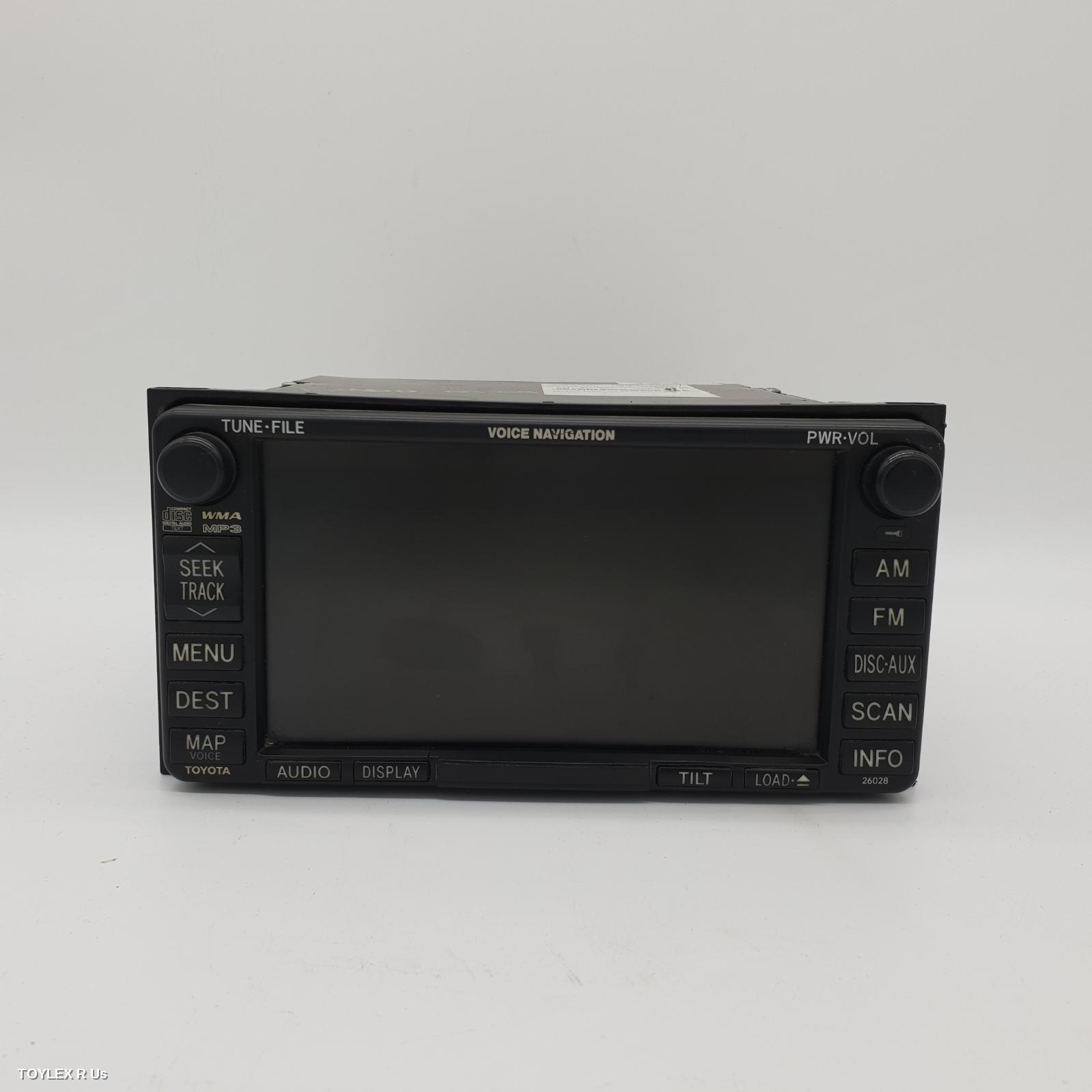 TOYOTA PRADO 2009 Radio/Cd/Dvd/Sat/Tv SAT NAV HEAD UNIT (P/N ON FACE 26028), 120 SERIES