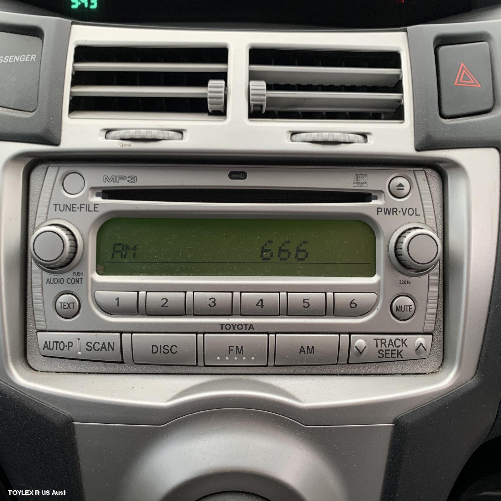 TOYOTA YARIS 2009 Radio/Cd/Dvd/Sat/Tv SINGLE DISC CD PLAYER (P/N ON FACE 32816), NCP9#