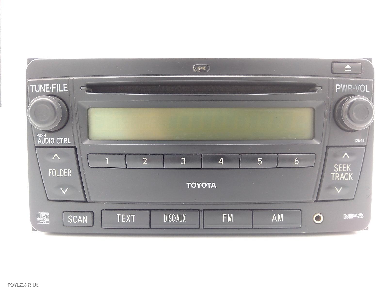 TOYOTA HIACE 2007 Radio/Cd/Dvd/Sat/Tv SINGLE DISC CD PLAYER (P/N ON FACE 12848), TRH/KDH