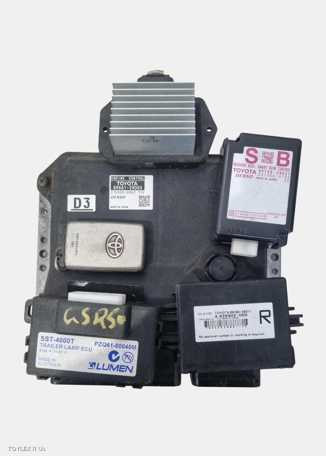 TOYOTA TARAGO 2009 Ecu ENGINE ECU, 2.4, 2AZ-FE, P/N 89661-28D00, SEC SET (ECU/IMM/READER/KEY), ACR50R
