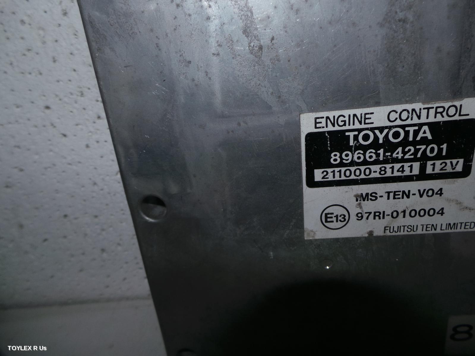 TOYOTA RAV4 2001 Ecu ENGINE ECU, 2.0, 1AZ-FE, AUTO T/M, P/N 89661-42701, ECU ONLY, ACA2#R, 07/00-10/03 (AUS ONLY)