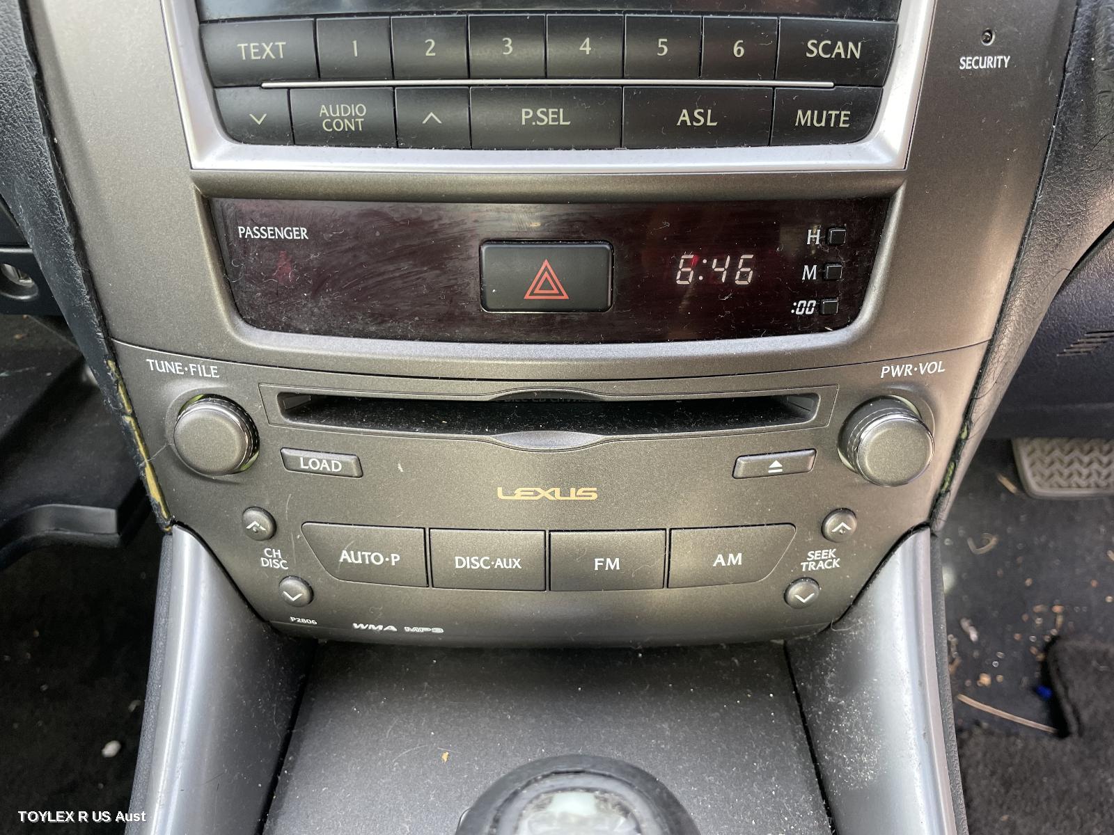 LEXUS IS250/IS250C 2007 Radio/Cd/Dvd/Sat/Tv HEAD UNIT, 6 DISC CD STACKER (P/N ON FACE P2806), GSE20R