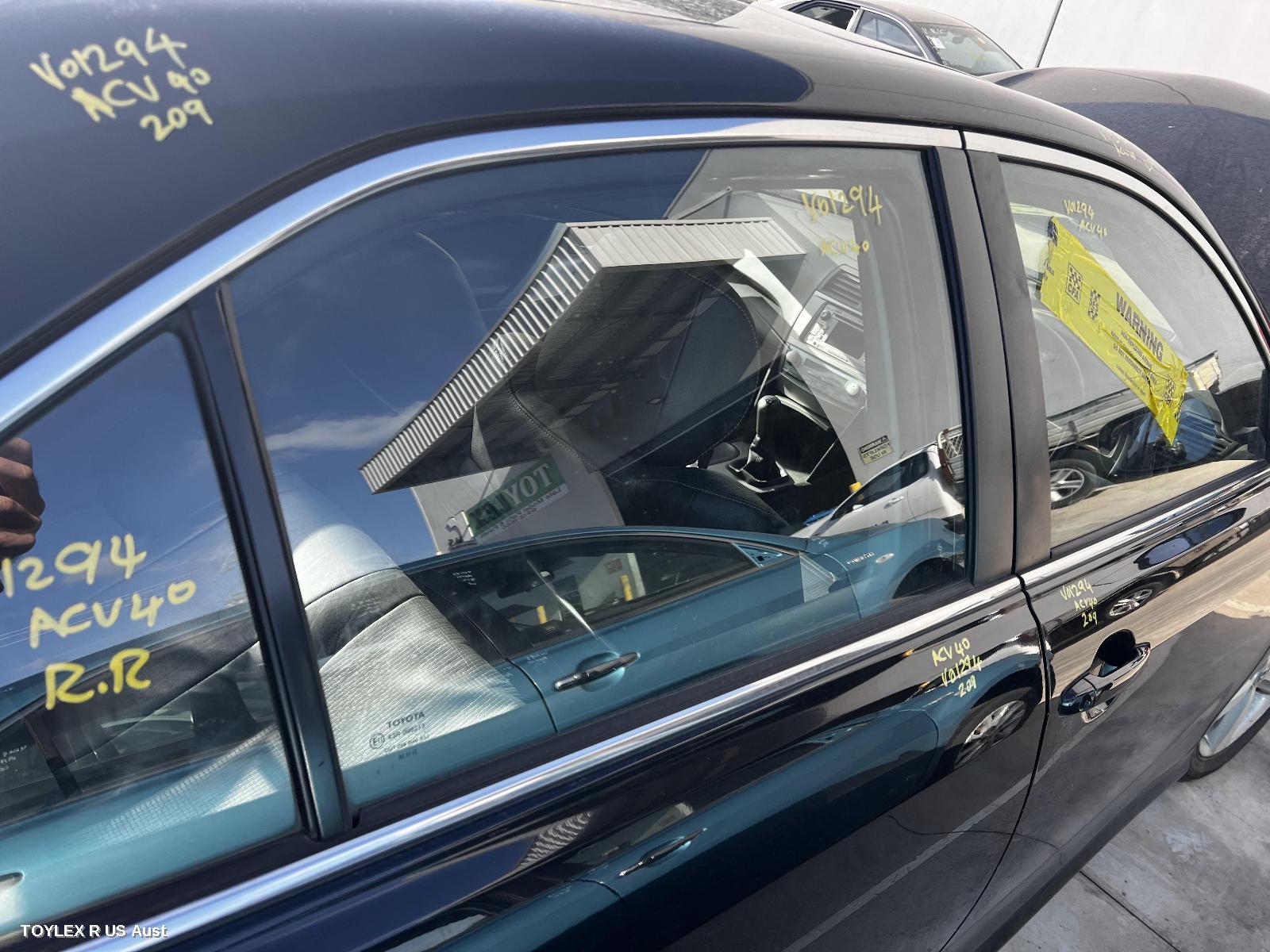 TOYOTA CAMRY 2010 Right Rear Door Window ACV40