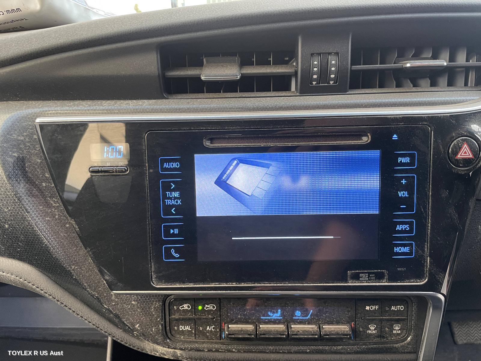TOYOTA COROLLA 2017 Radio/Cd/Dvd/Sat/Tv 7IN TOUCHSCREEN (P/N ON FACE 100521), ZRE182R, HATCH