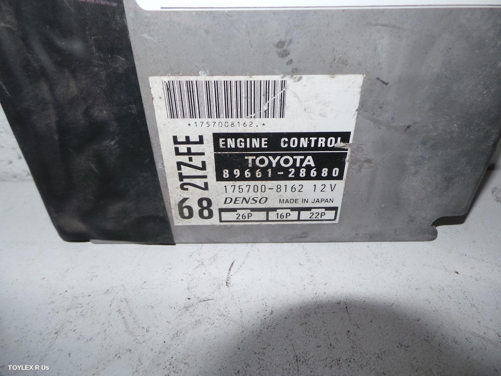 TOYOTA TARAGO 1991 Ecu ENGINE ECU, 2.4, 2TZ, MANUAL T/M, ECU ONLY, TCR10