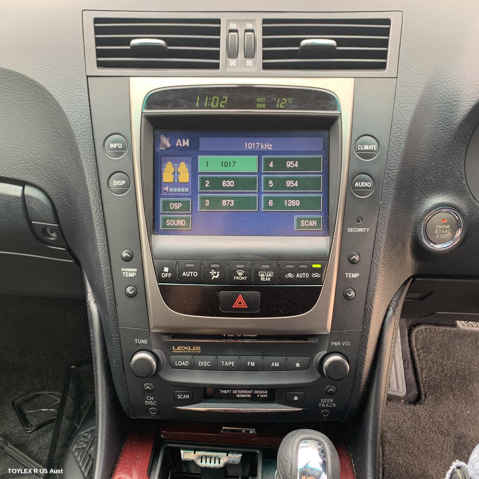 LEXUS GS 2005 Radio/Cd/Dvd/Sat/Tv 190 SERIES