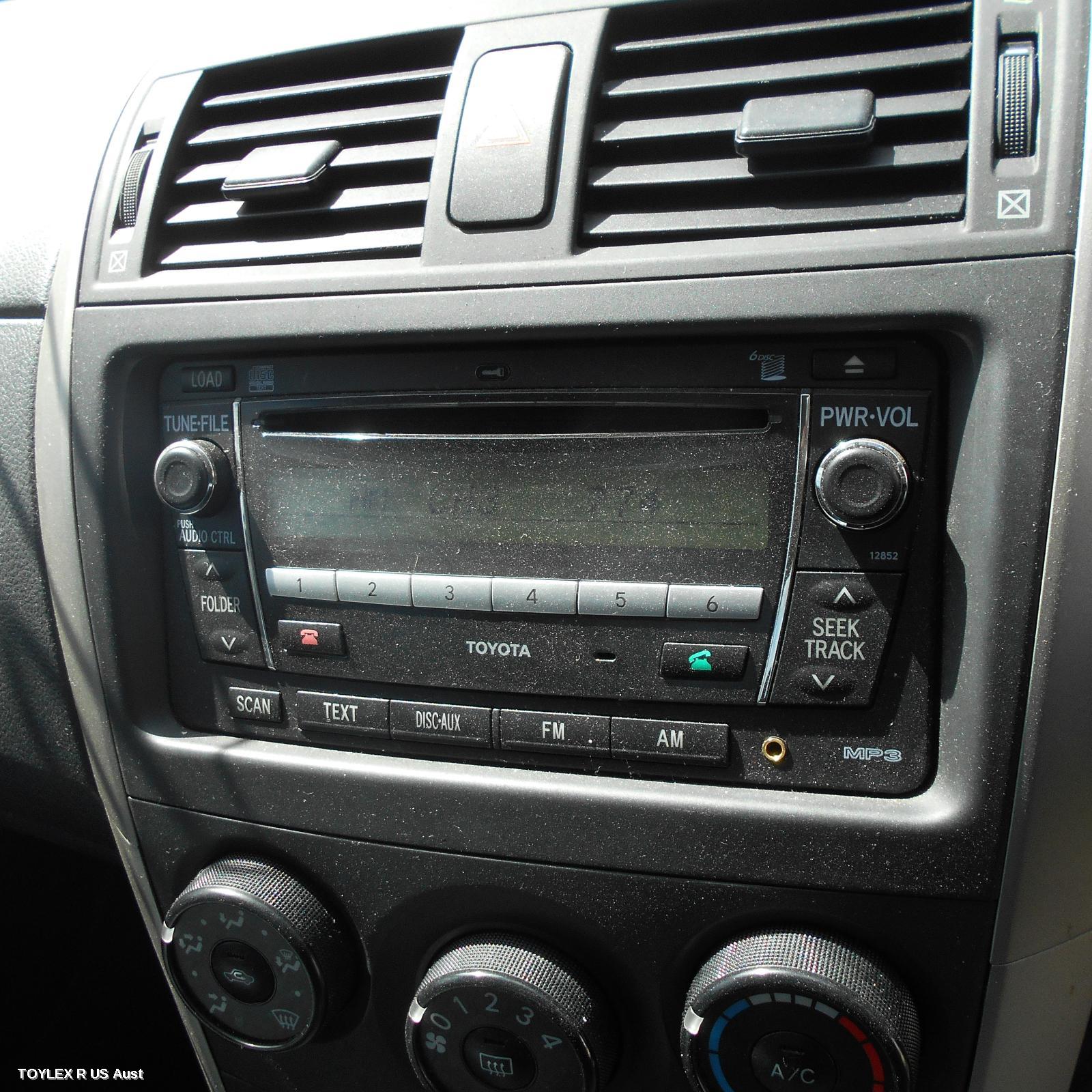 TOYOTA COROLLA 2009 Radio/Cd/Dvd/Sat/Tv RADIO/CD PLAYER, ZRE152/153R, CHROME BUTTON
