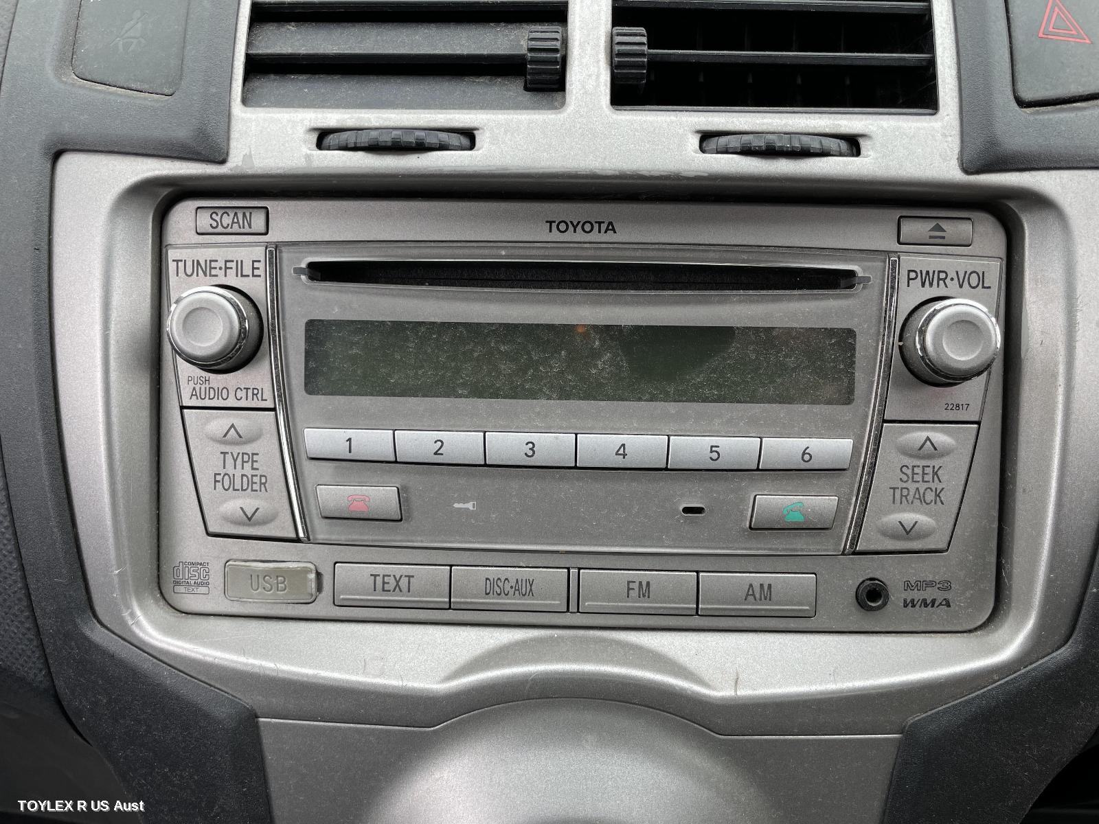 TOYOTA YARIS 2010 Radio/Cd/Dvd/Sat/Tv SINGLE DISC CD PLAYER (P/N ON FACE 22817), NCP9#