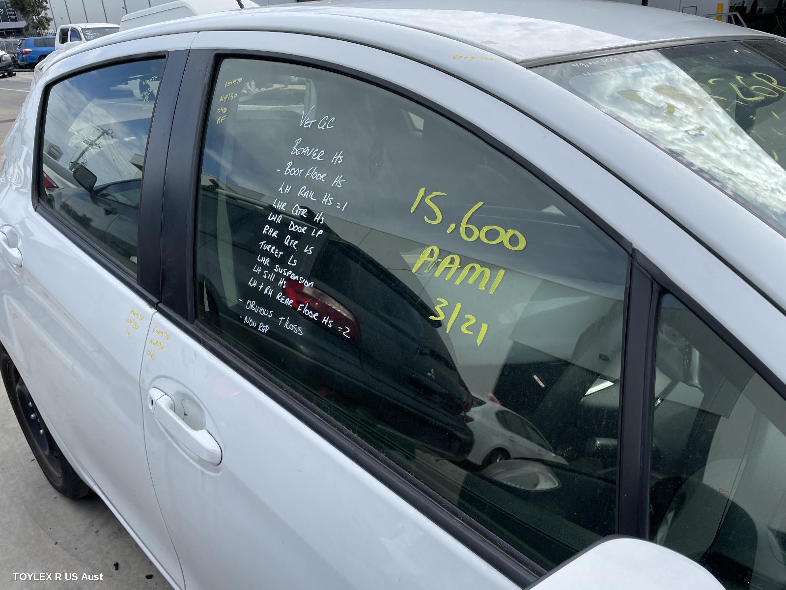 TOYOTA YARIS 2015 Right Front Door Window NCP13#, 5DR HATCH
