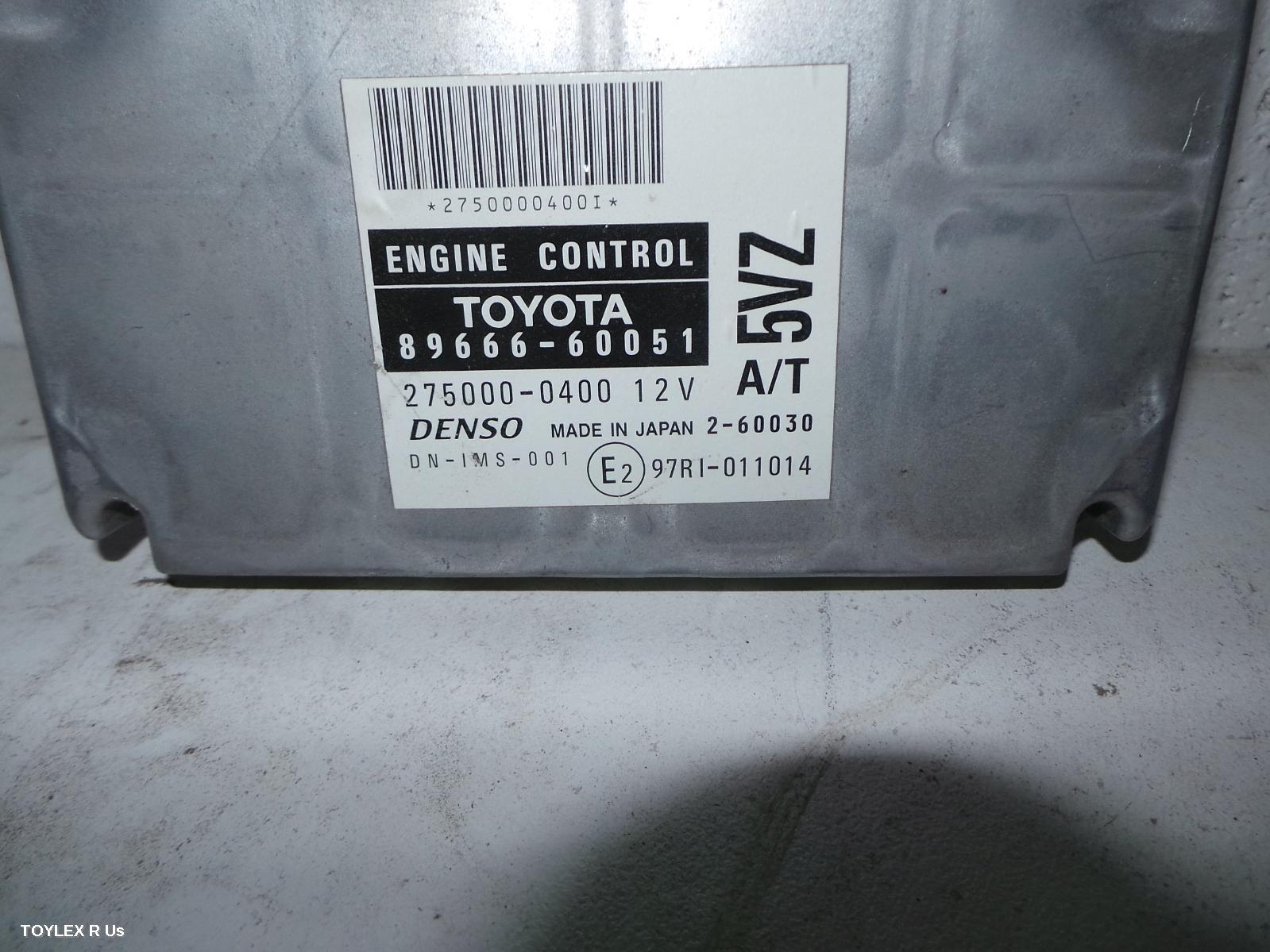 TOYOTA PRADO 1997 Ecu ENGINE ECU, 3.4, 5VZ-FE, PETROL, AUTO, P/N 8966660051, ECU ONLY, 95 SERIES