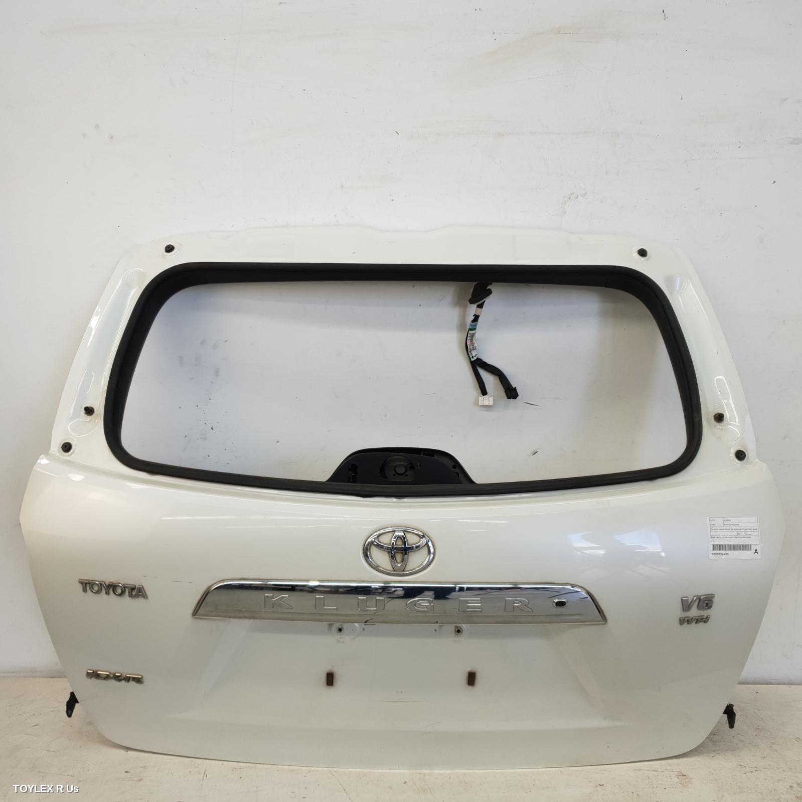 TOYOTA KLUGER 2011 Bootlid/Tailgate TAILGATE, GSU40-GSU45, KX-R/KX-S/ALTITUDE TYPE