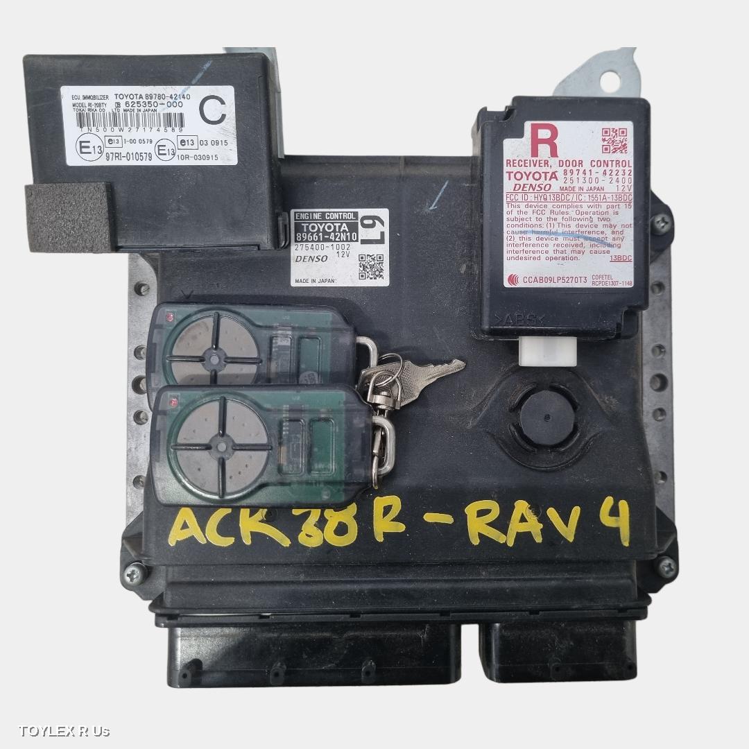 TOYOTA RAV4 2012 Ecu ENGINE ECU, 2.4, 2AZ-FE, AUTO T/M, 89661-42N10, SEC SET (ECU/IMM/READER/KEY), ACA33/ACA38