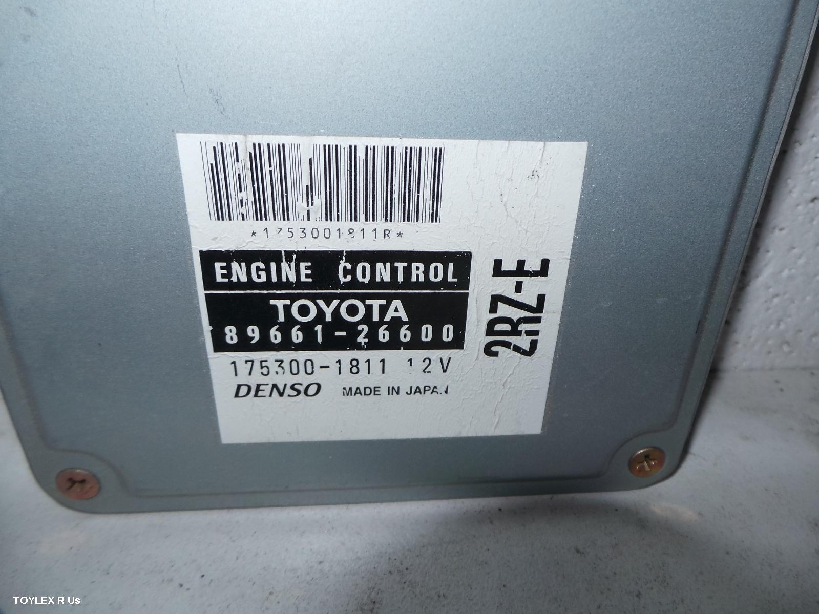 TOYOTA HIACE 2002 Ecu ENGINE ECU, 2.4, PETROL, ECU ONLY, LH/RZH10#