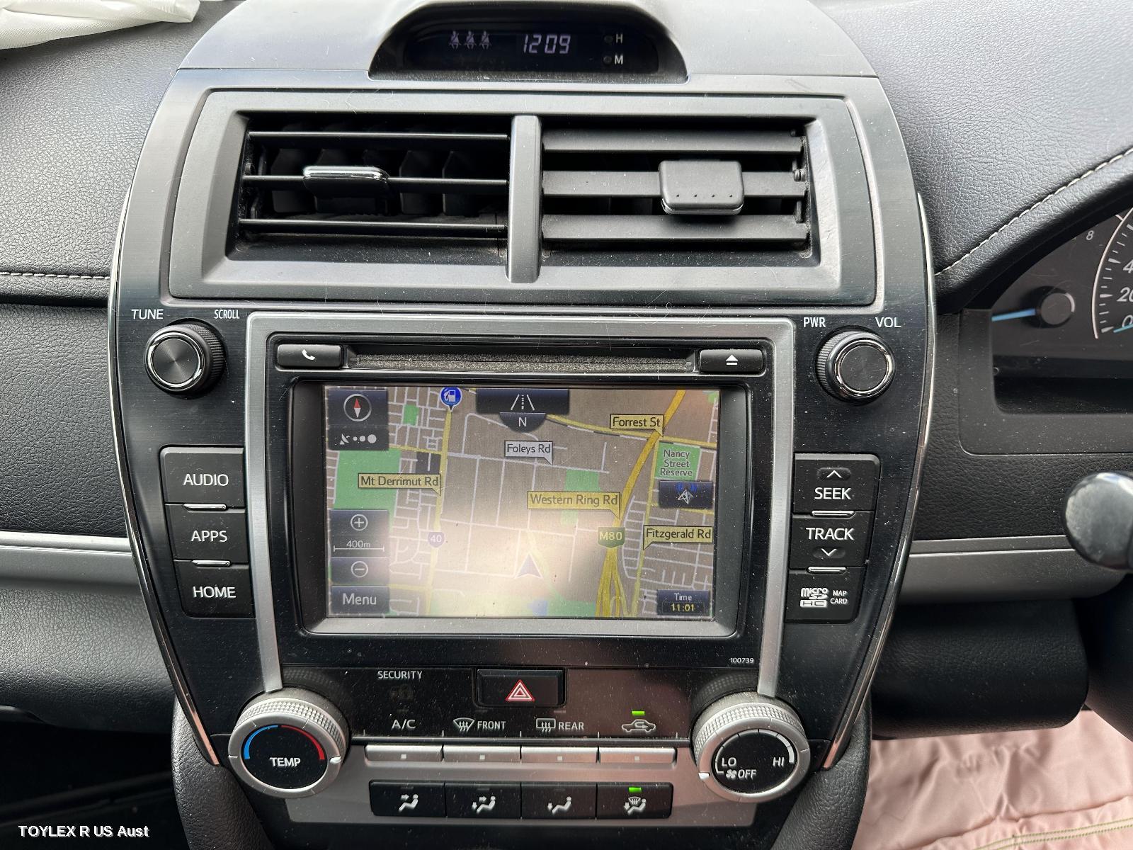 TOYOTA CAMRY 2017 Radio/Cd/Dvd/Sat/Tv 7in SAT NAV HEAD UNIT (P/N ON FACE 100739), ASV50/AVV50