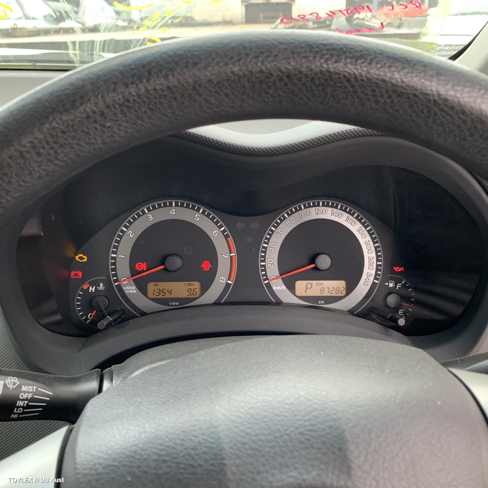 TOYOTA COROLLA 2010 Instrument Cluster AUTO, ZRE152R, HATCH, STANDARD TYPE