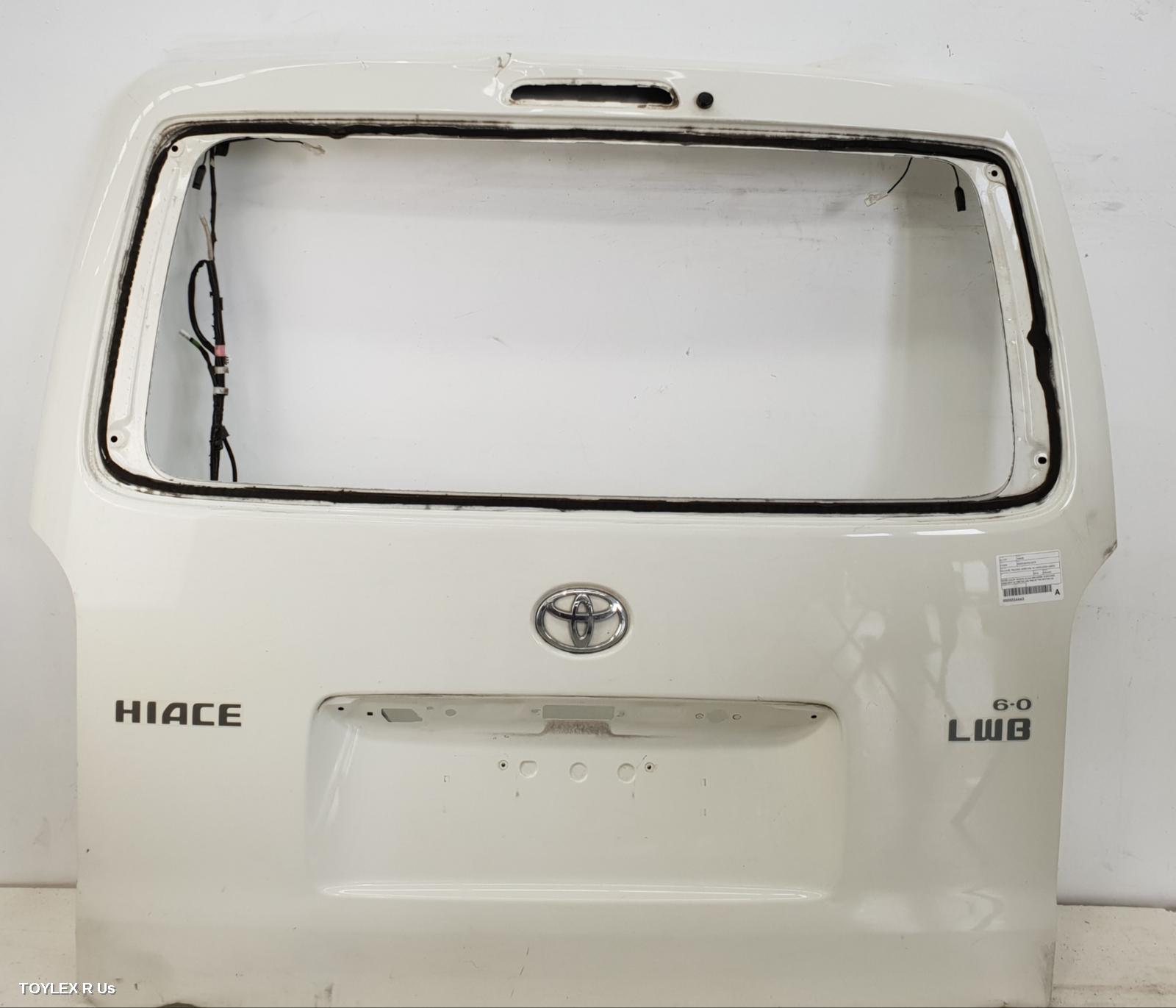 TOYOTA HIACE 2020 Bootlid/Tailgate TAILGATE, LWB, LOW ROOF, 300 SERIES