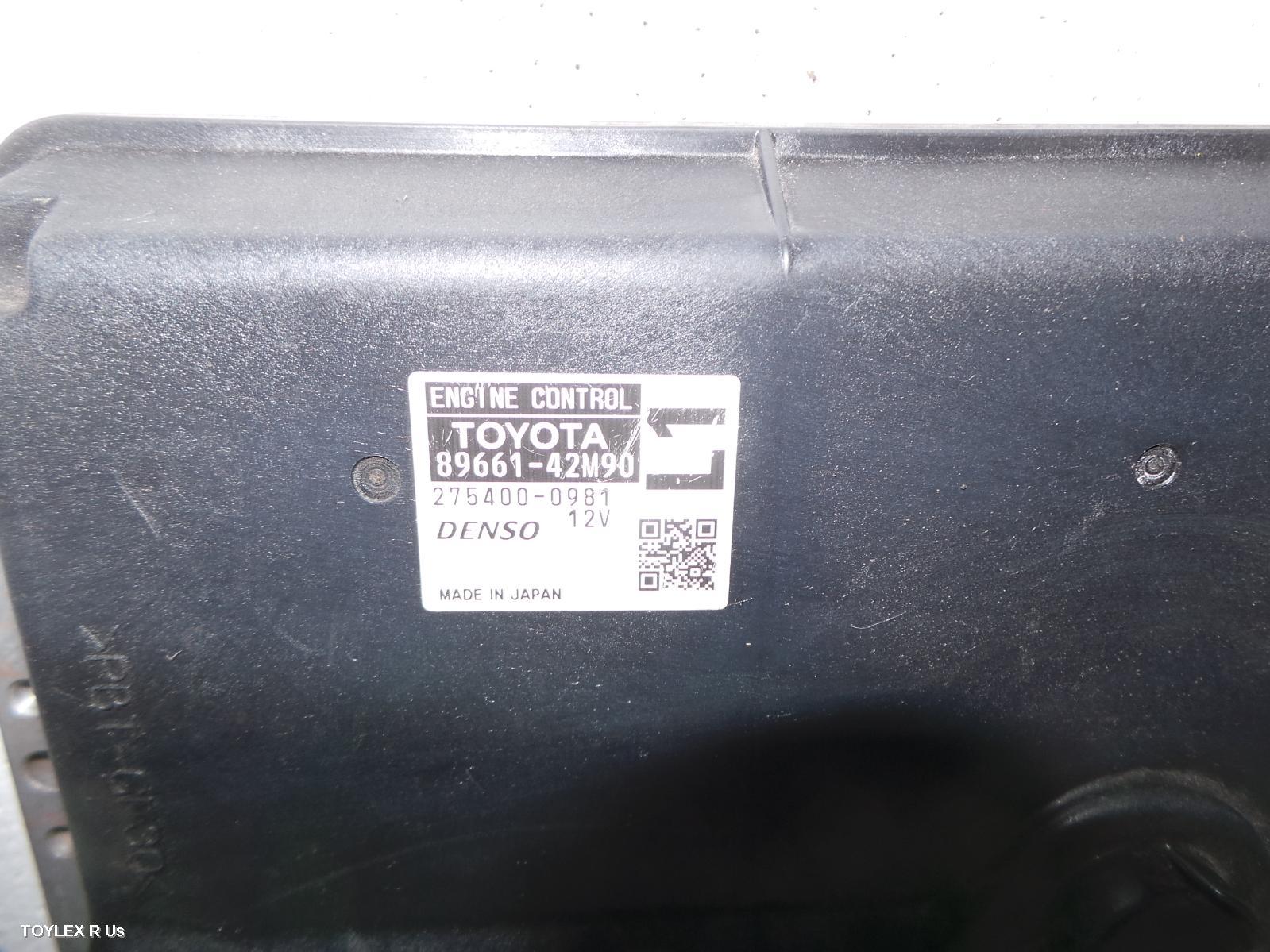 TOYOTA RAV4 2007 Ecu ENGINE ECU, 2.4, 2AZ-FE, AUTO T/M, 89661-42M90, ECU ONLY, ACA33