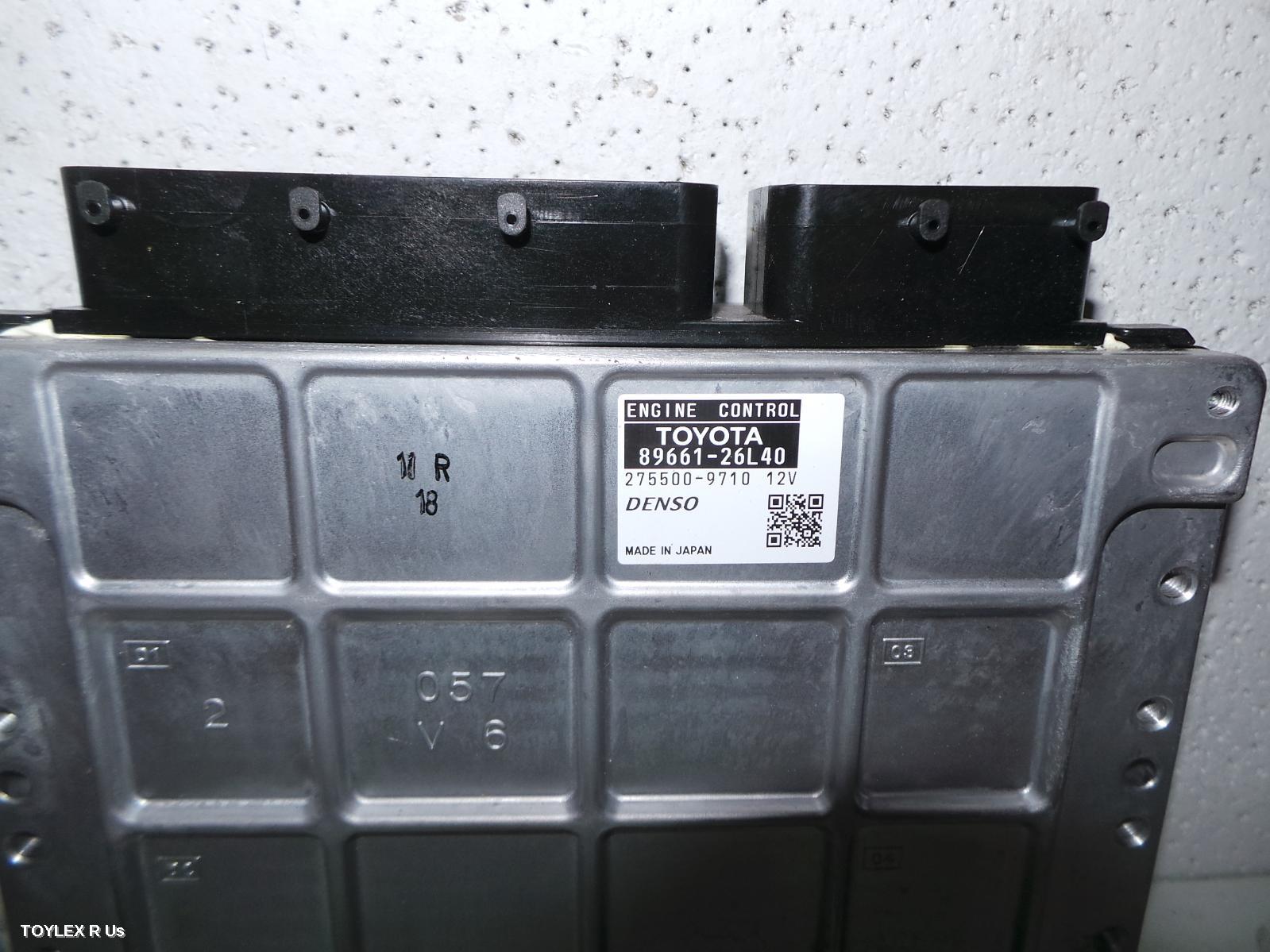 TOYOTA HIACE 2014 Ecu ENGINE ECU, 2.7, 2TR-FE, PETROL, AUTO T/M, P/N 89661-26L40, SEC SET (ECU/IMM/READER/KEY), TRH