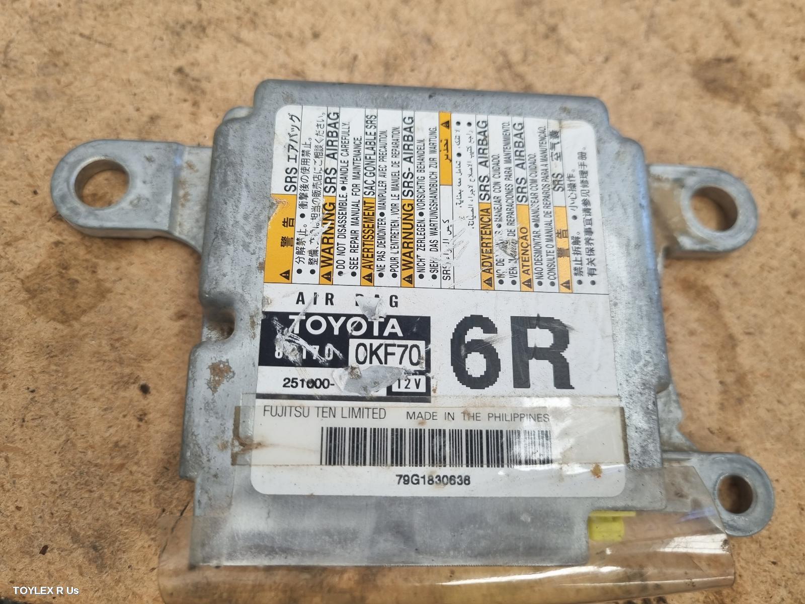 TOYOTA HILUX 2019 Airbag Module/Sensor MODULE, DUAL CAB, 4WD, P/N 891700KF70