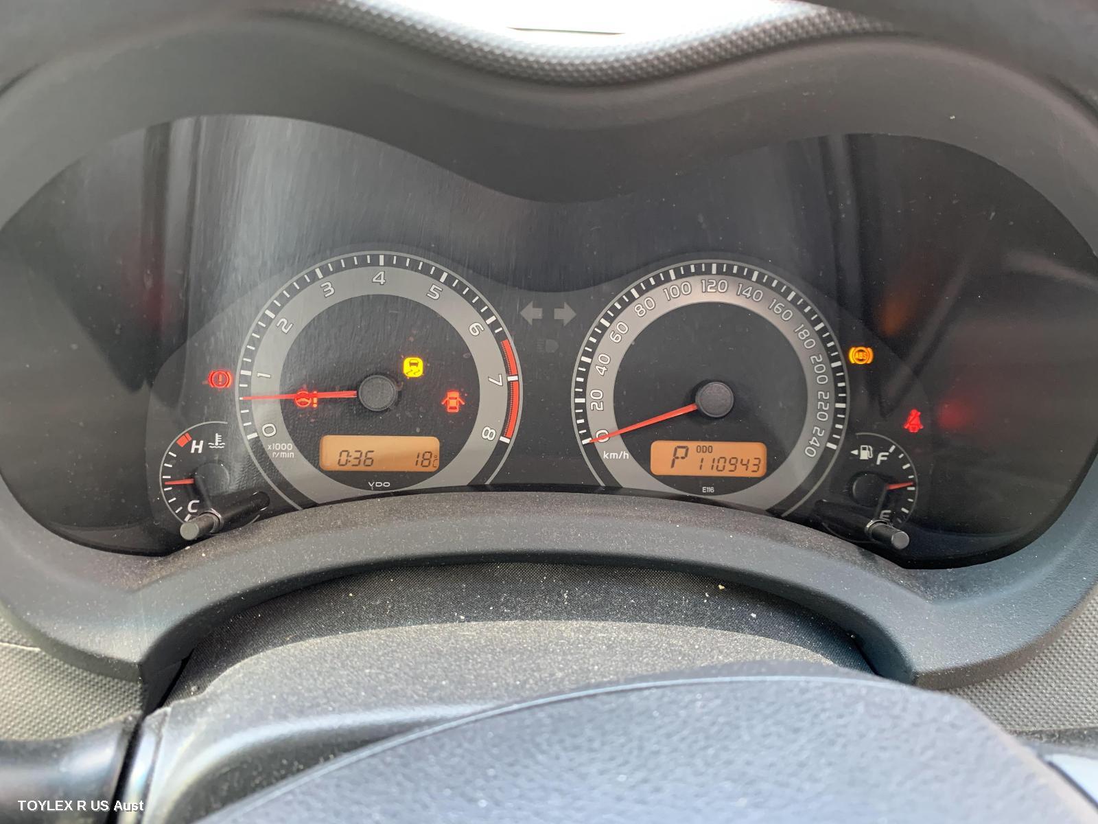 TOYOTA COROLLA 2010 Instrument Cluster AUTO, ZRE152R, HATCH, STANDARD TYPE