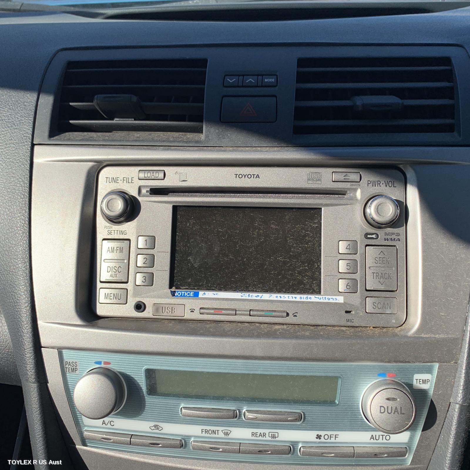 TOYOTA CAMRY 2010 Radio/Cd/Dvd/Sat/Tv CD STACKER-6 DISC, ACV40, W/ BLUETOOTH & REVERSE CAMERA TYPE